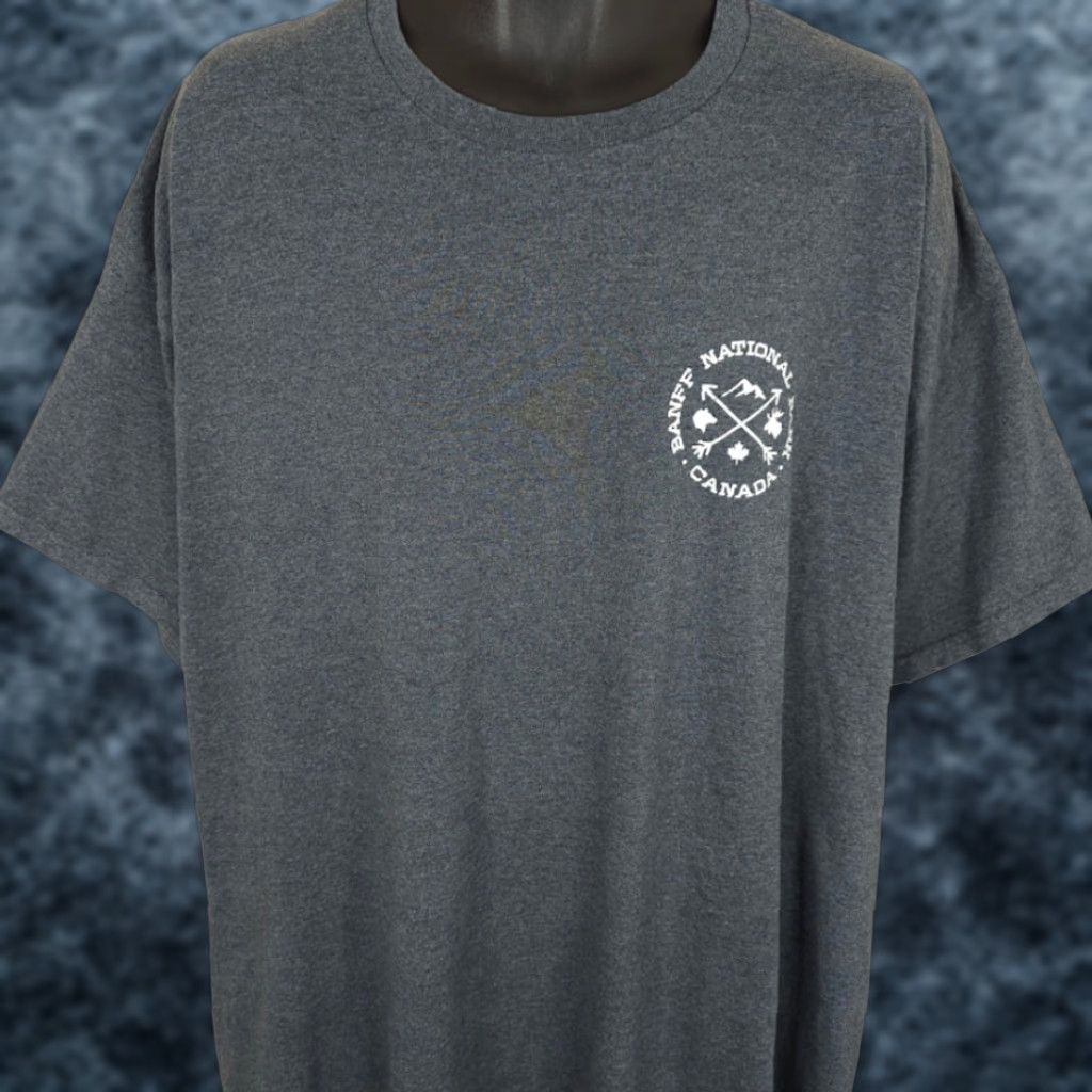 Vintage Banff National Park T Shirt Mens 3XL Gray Rocky Mountains Canada Rockies Nature Tour Travel Souvenir Vintage: No (but avoid N/A) Size US XXL / EU 58 / 5 - 1 Thumbnail