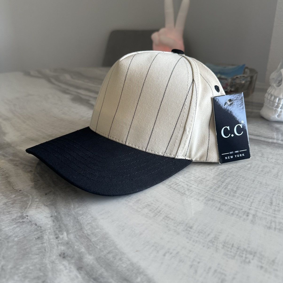 Other C.C New York Pinstripe Two-Tone Trucker Cap Size ONE SIZE - 1 Thumbnail