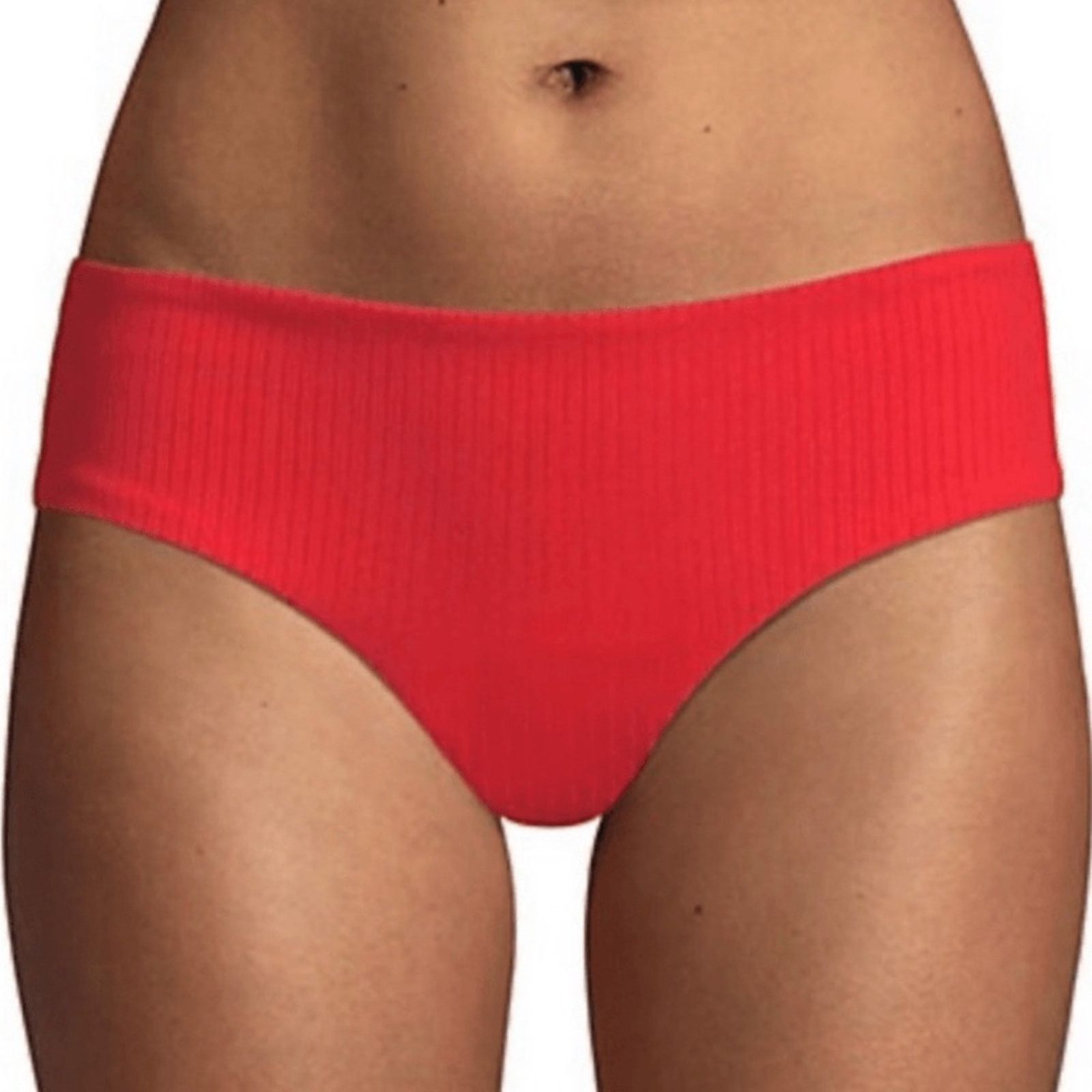 Mara Hoffman Mara Hoffman Nora Hipster Ribbed Bikini Bottoms - Red Size L Size ONE SIZE - 1 Thumbnail