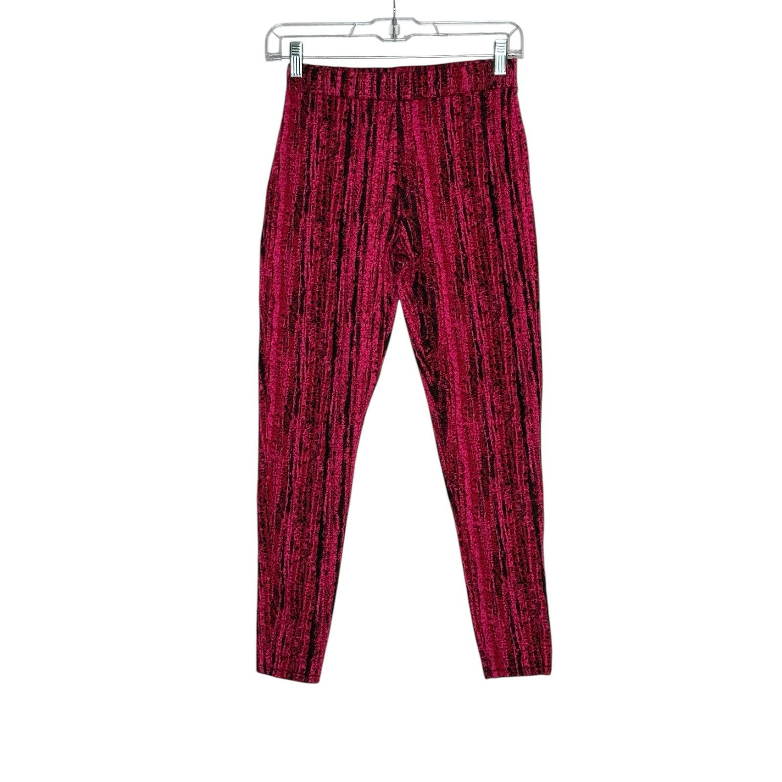 Zara ZARA pink black textured leggings size small Size 26" / US 2 / IT 38 - 11 Thumbnail