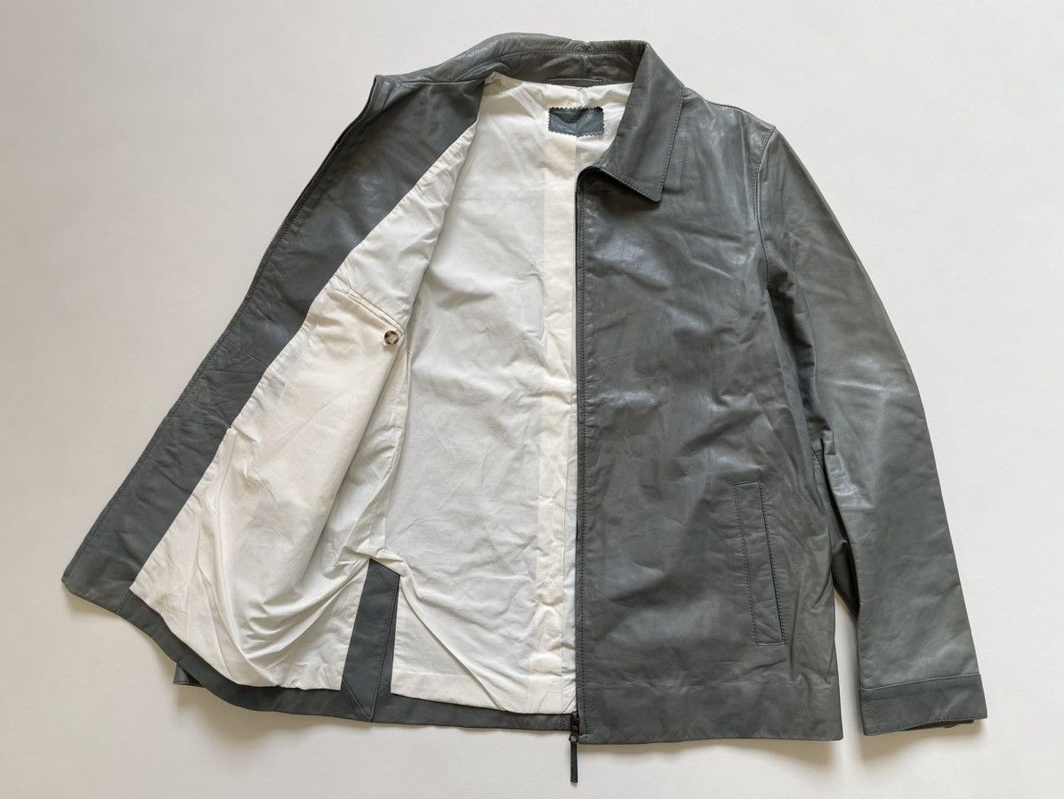 Prada Mid 2000s Powder Blue Treated Leather Jacket Size US M / EU 48-50 / 2 - 11 Thumbnail