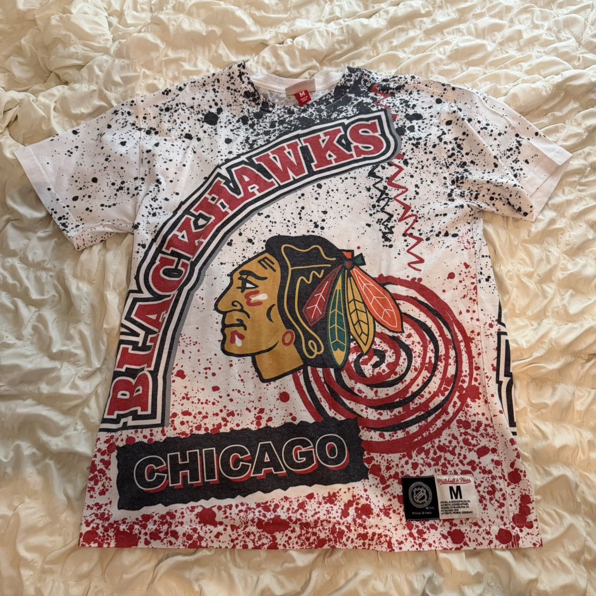 Mitchell & Ness NHL Chicago Blackhawks T Shirt All Over Print AOP Size US M / EU 48-50 / 2 - 1 Thumbnail