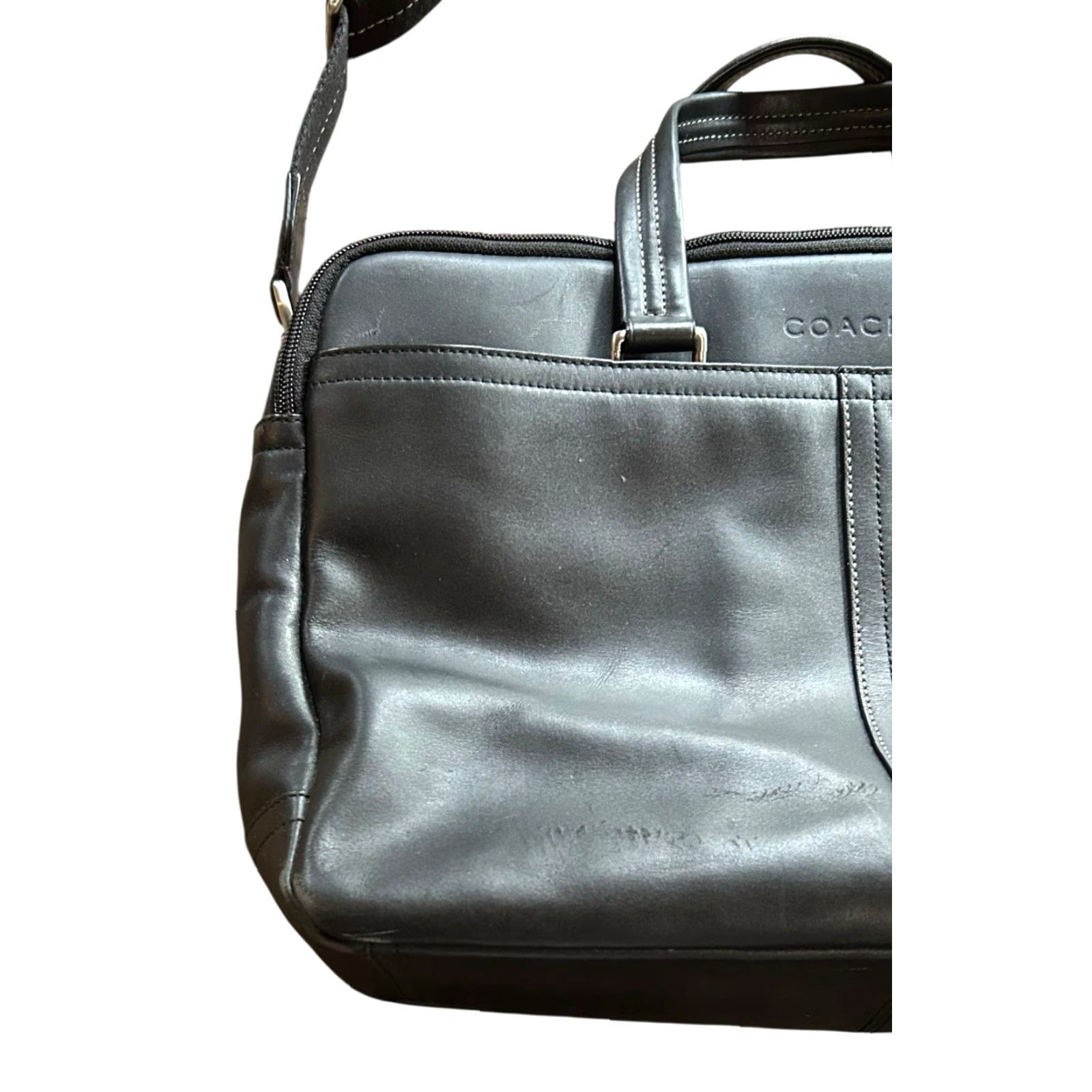 Coach COACH Business Bag 2way F70707 Black Leather Crossbody Messenger Suitcase Read Size ONE SIZE - 4 Thumbnail