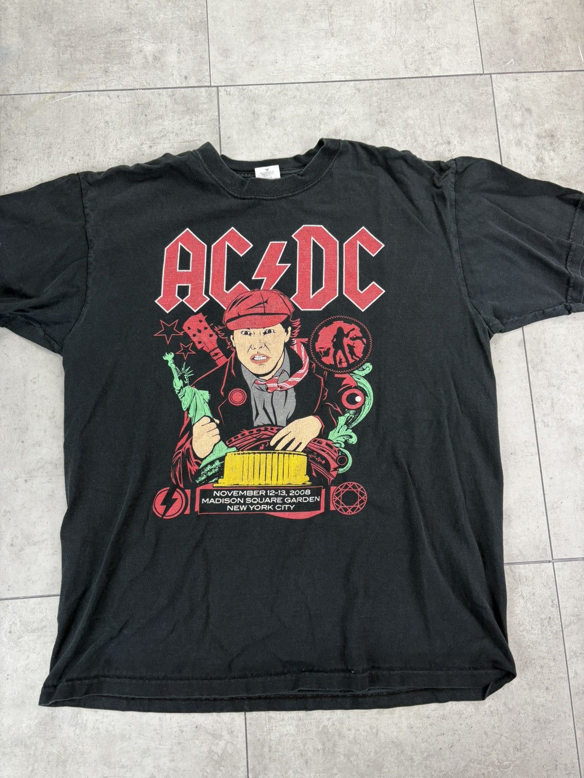 Rare 2008 AC DC Madison Square Garden Tour Shirt Rock Metal