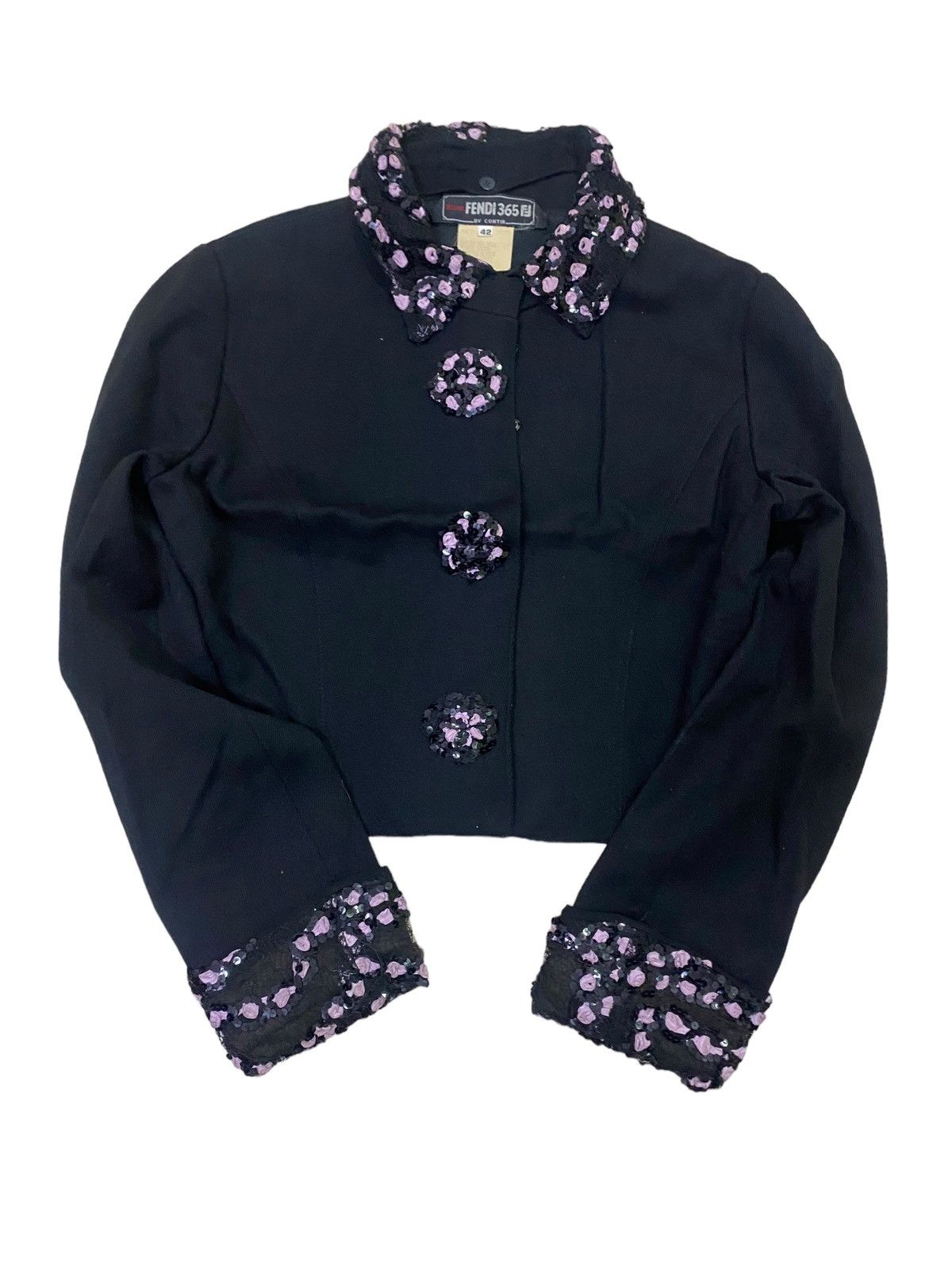 Fendi 💥Fendi 365 Black Cropped Jacket Size S / US 4 / IT 40 - 1 Thumbnail