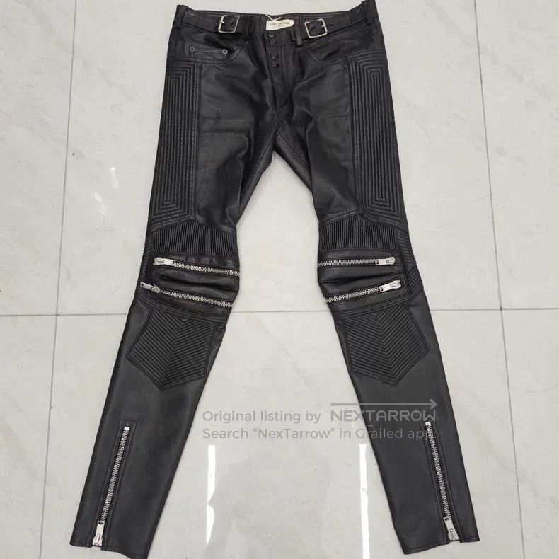 Saint Laurent Paris Saint Laurent Paris size F40 Black Samurai Multi-Zipper Mot Size 23" - 1 Thumbnail