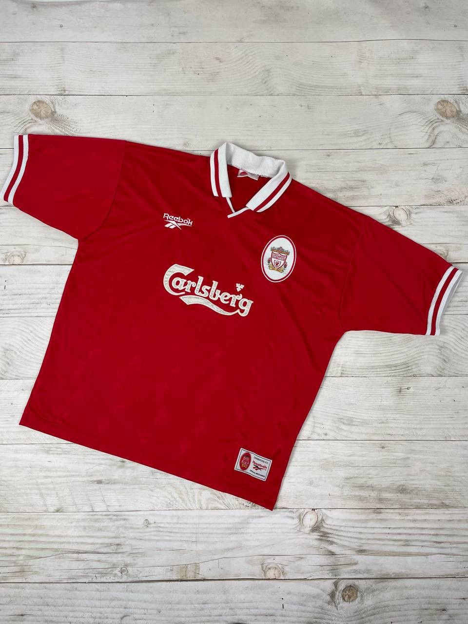 image of Vintage Liverpool 1996 1998 Home Shirt Soccer Jersey in Red, Men's (Size XL)