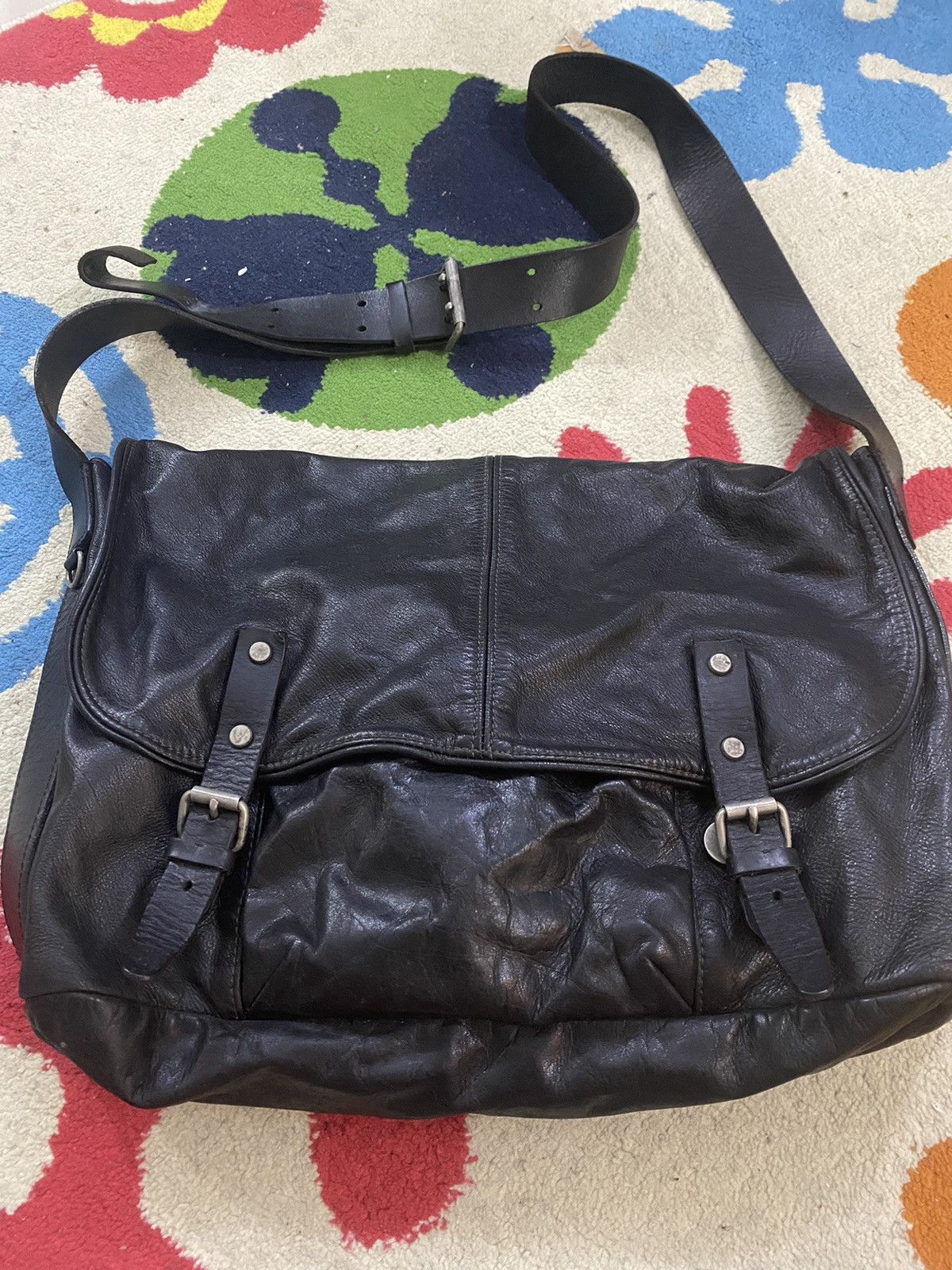 Japanese Brand × Leather Baggy port leather sling bag Size ONE SIZE - 1 Thumbnail