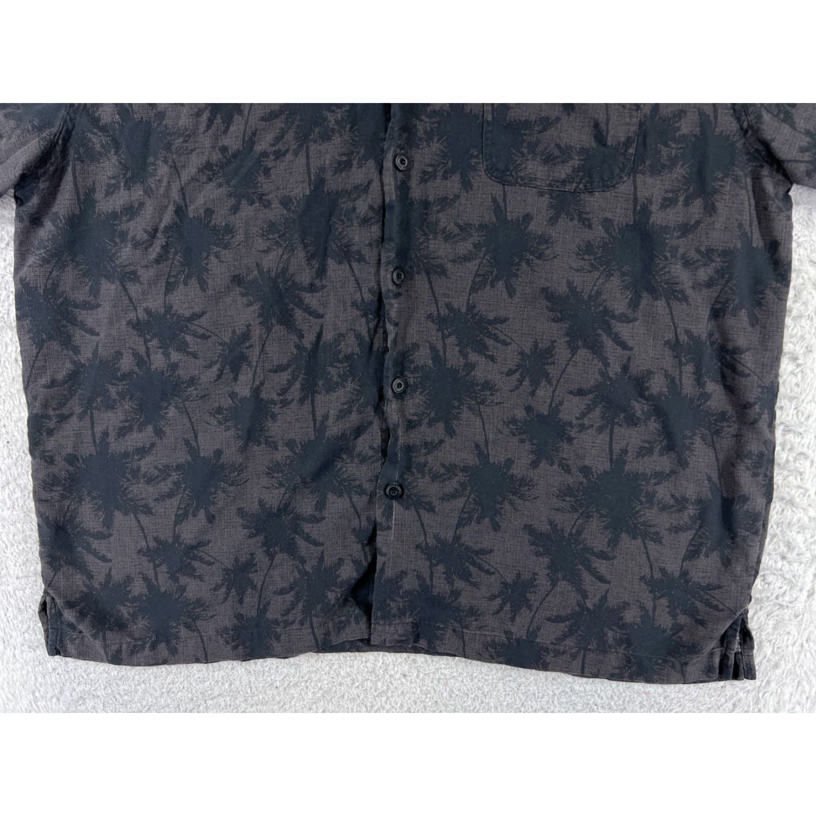 Nat Nast Nat Nast Shirt Adult XL Black Button-Up Silk Blend Floral Palm Print Size US XL / EU 56 / 4 - 5 Thumbnail