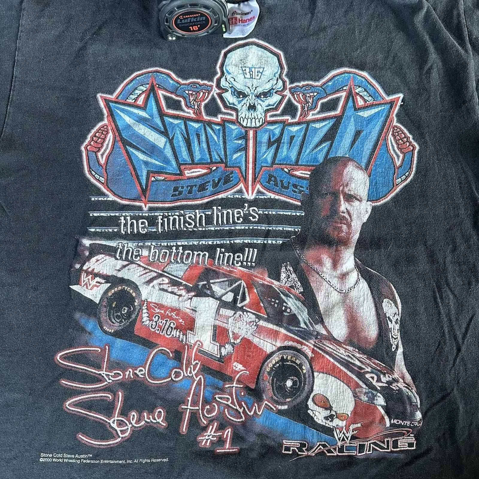 NASCAR × WWE × WWF Vintage WWF 2000 Stone Cold Steve Austin Car Racing T-Shirt Size US L / EU 52-54 / 3 - 1 Thumbnail