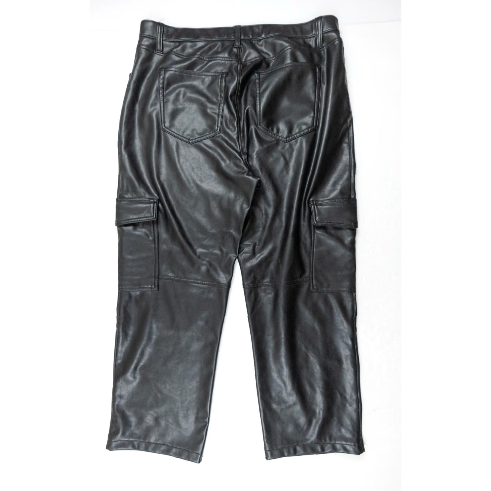 Abercrombie & Fitch Abercrombie & Fitch Women's Cargo Pants 34 Black Vegan Leather Regular Fit Size 24" / US 00 / IT 34 - 7 Thumbnail