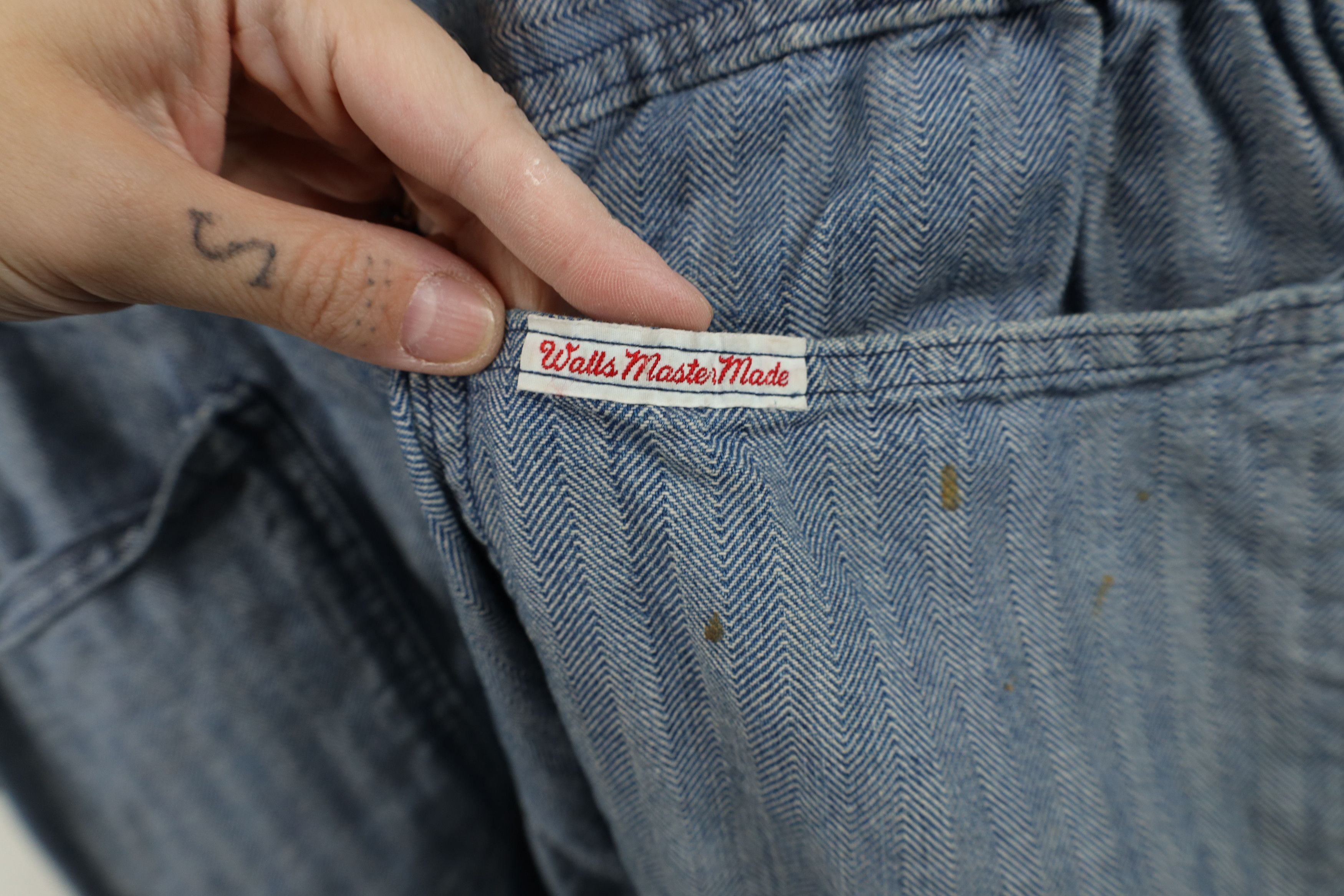 Walls Vintage 70s 80s Walls HBT Herringbone Twill Coveralls Bibs Size US 36 / EU 52 - 22 Thumbnail