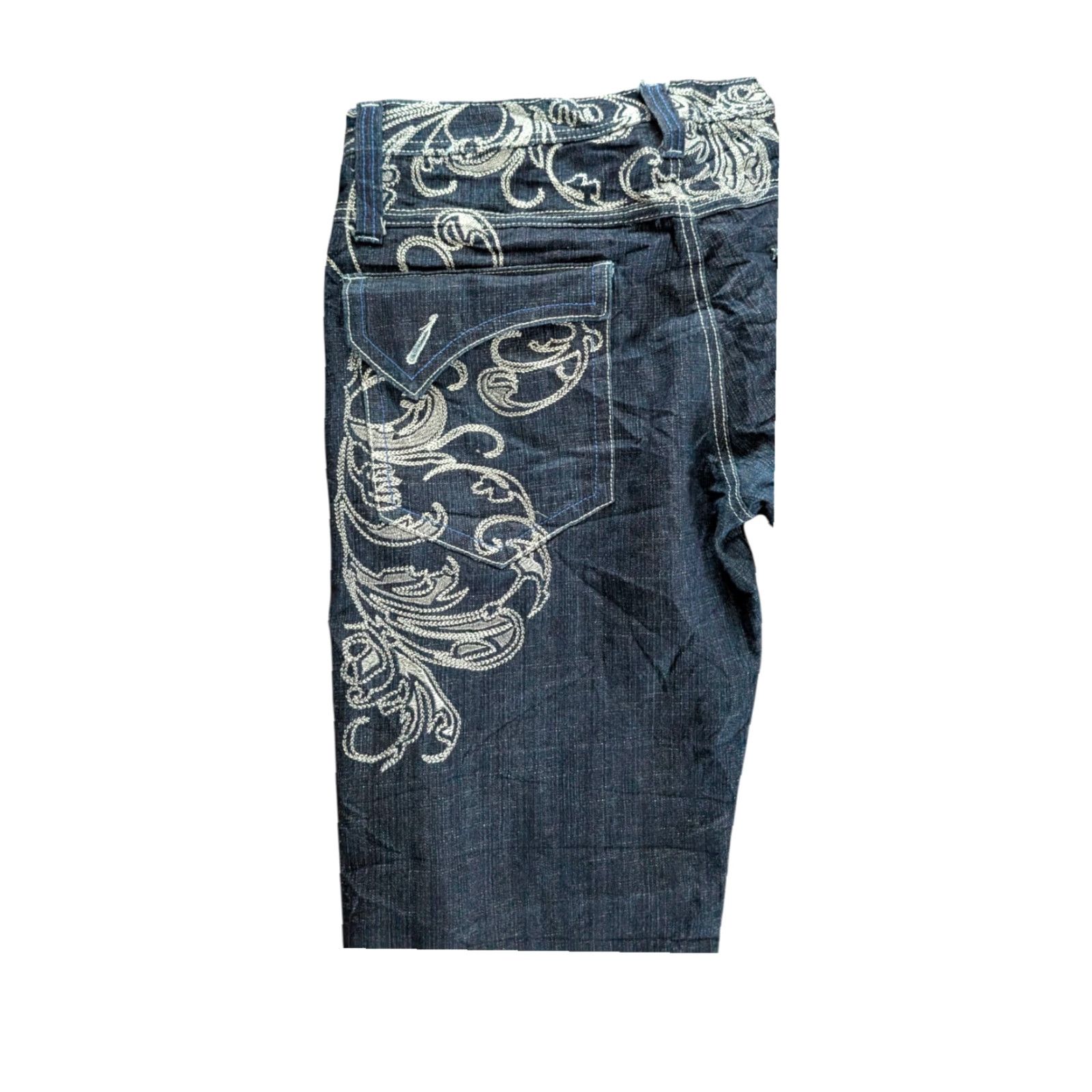 Denime Delf Jeans W36 L32 Embroidered Baroque Floral Straight Denim Men Size US 36 / EU 52 - 5 Thumbnail