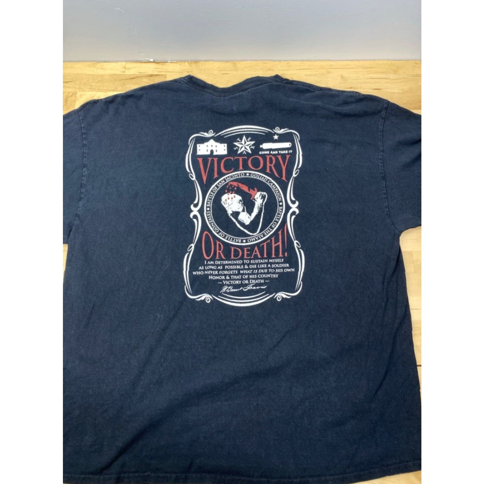 Gildan Texas Victory or Death! Black T-Shirt Short Sleeve 2XL Military #3168 Gildan Size US XXL / EU 58 / 5 - 4 Thumbnail