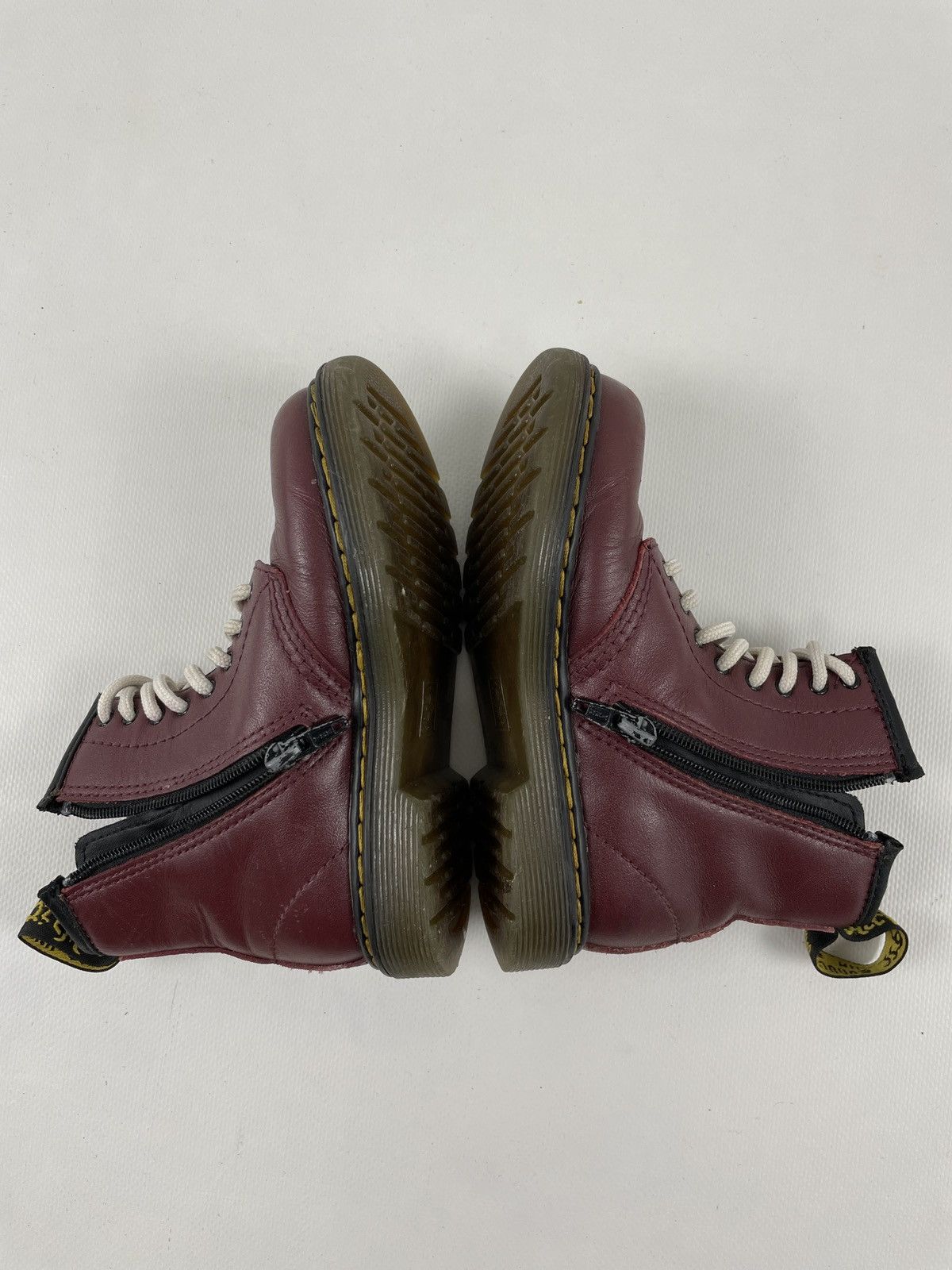 Children of the discordance × Dr. Martens × Red Wing Unisex DR.MARTENS Brooklee 1460 Leather Cherry Zip High-Top Boots Kids UK9 US 10 Size US 4 / IT 34 - 16 Thumbnail