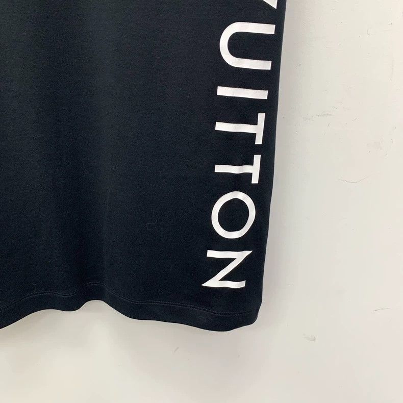 Louis Vuitton Louis Vuitton Black logo monogrammed cotton crewneck dress Size S / US 4 / IT 40 - 4 Thumbnail