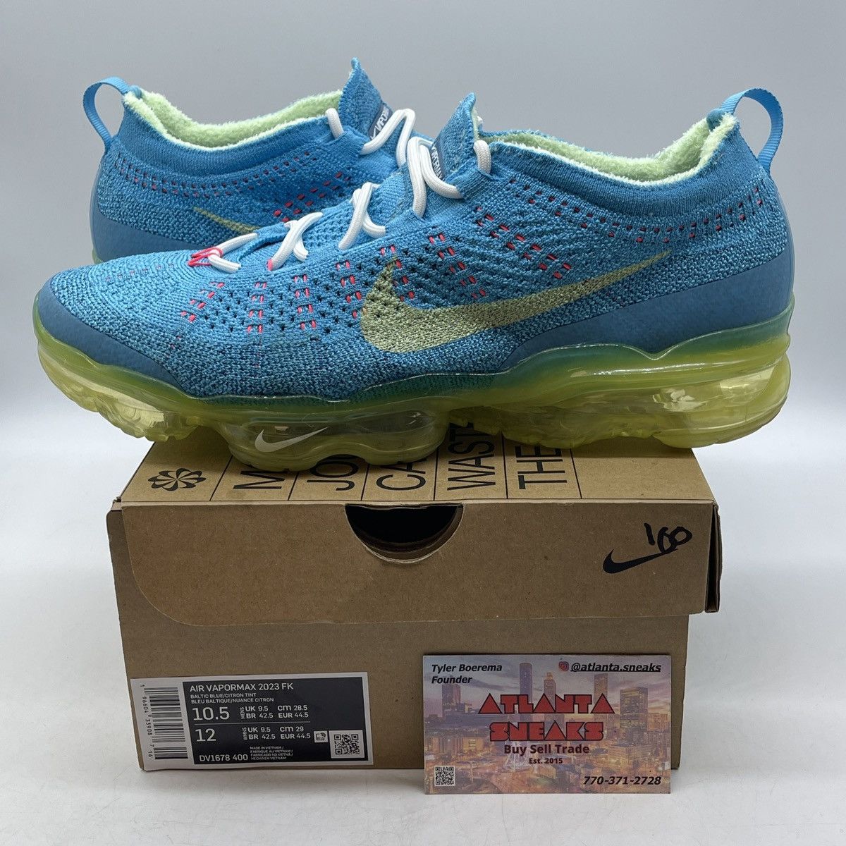 Nike Air vapormax 2023 Baltic blue Size US 10.5 / EU 43-44 - 1 Thumbnail