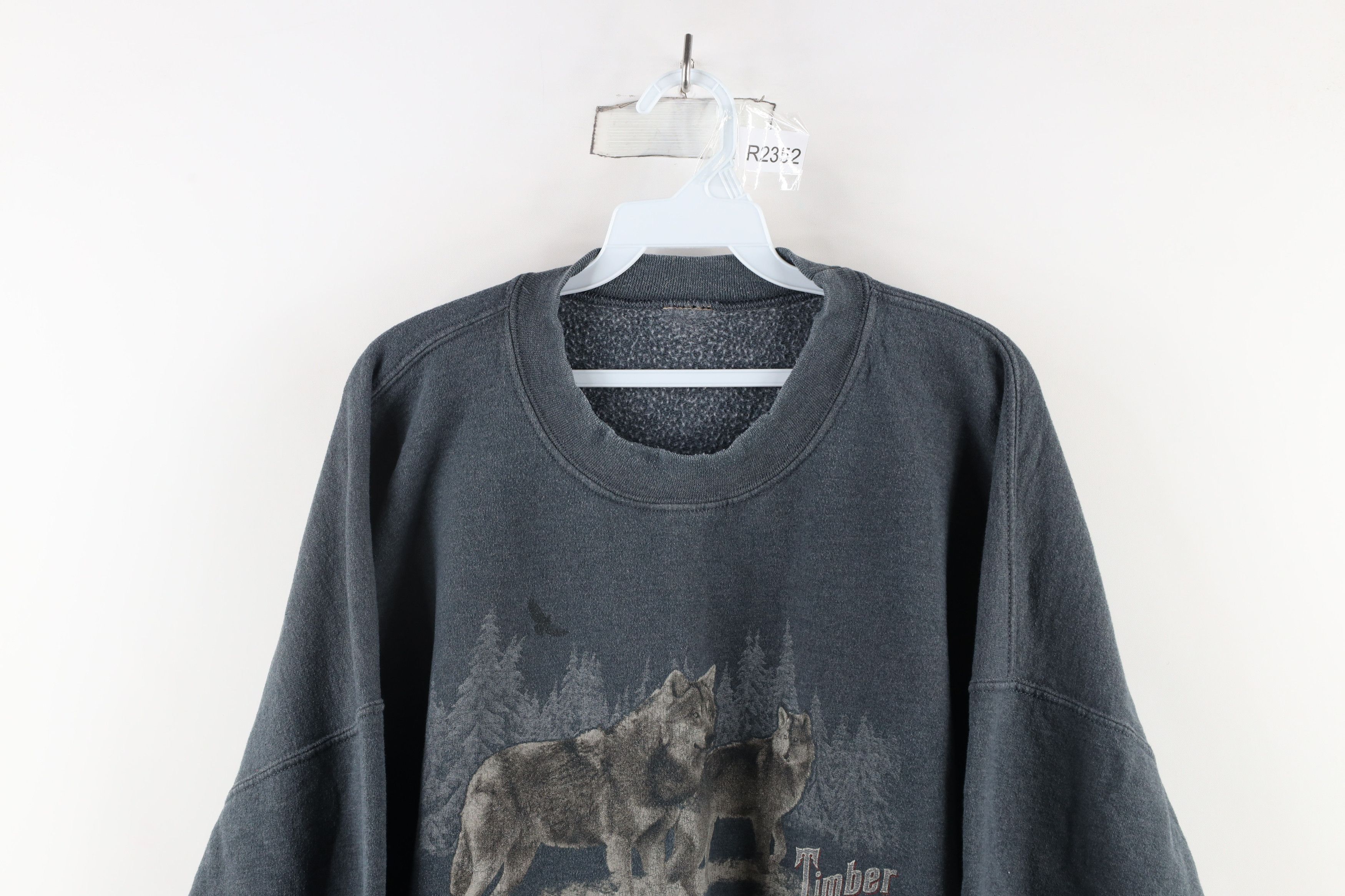 Vintage Vintage 90s Streetwear Out Timber Wolf Nature Sweatshirt Size US XXL / EU 58 / 5 - 2 Thumbnail