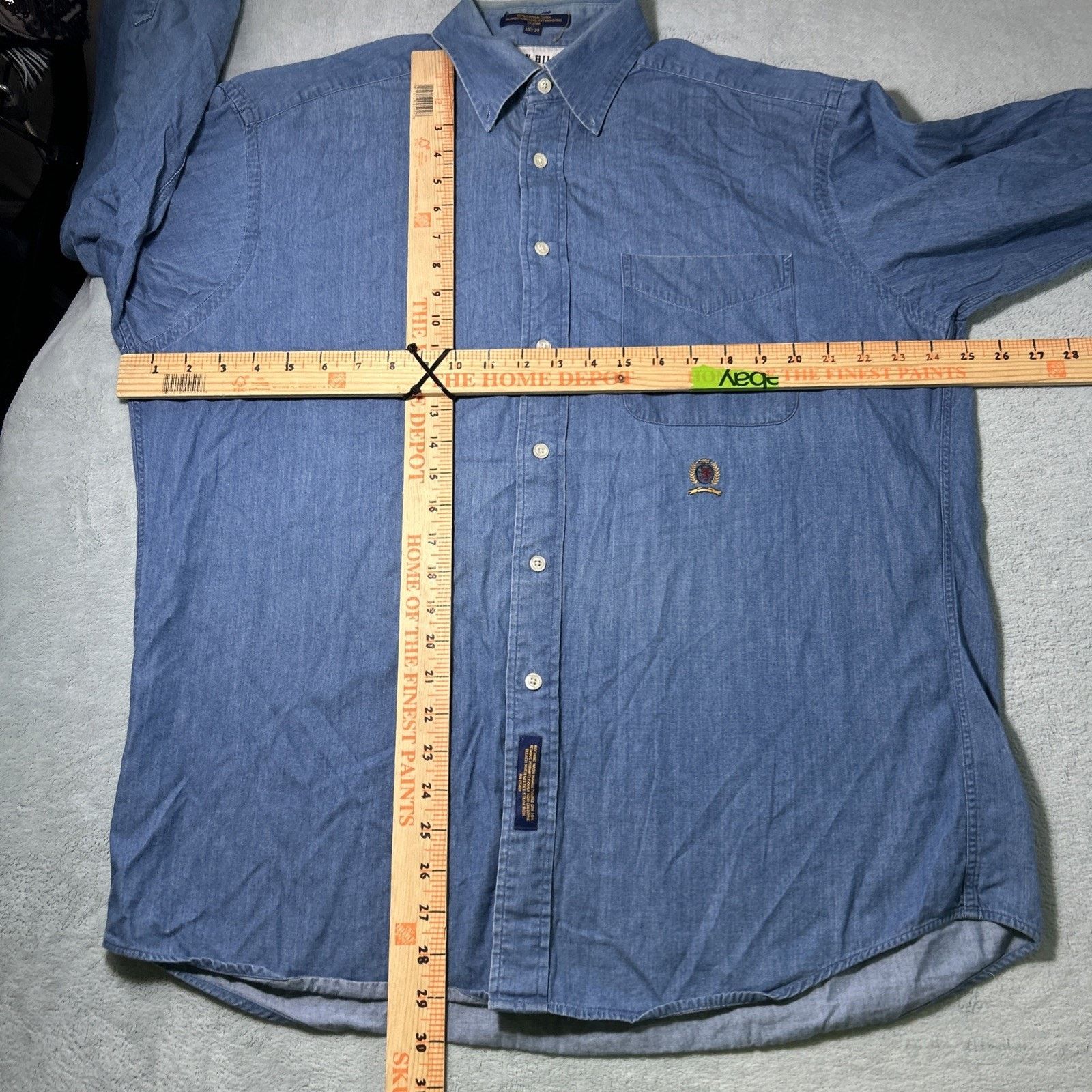Tommy Hilfiger Tommy Hilfiger Denim Button Up Shirt Large 15.5 34 Cotton Size US L / EU 52-54 / 3 - 9 Thumbnail