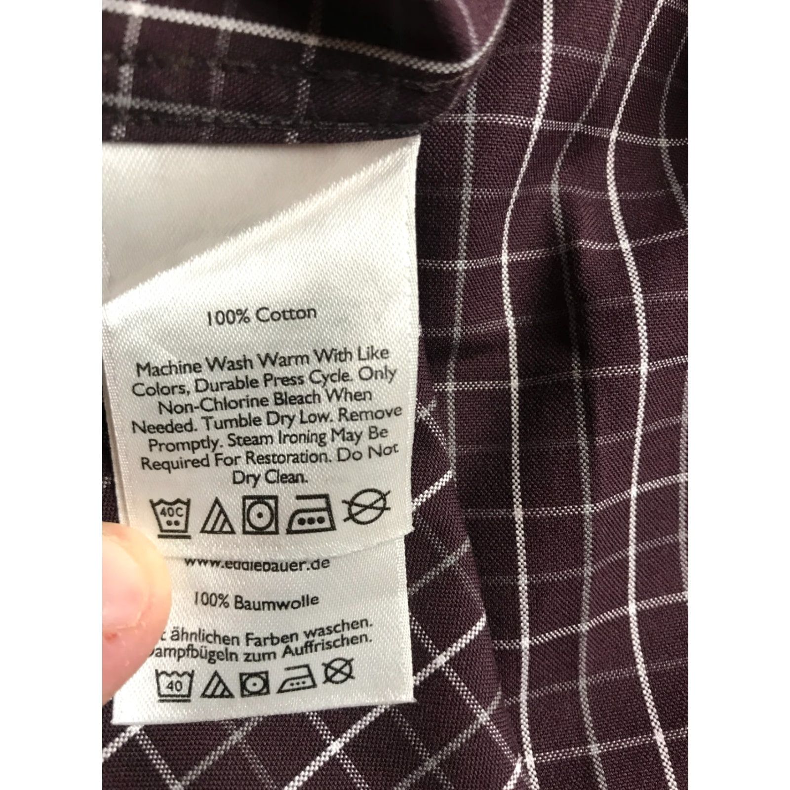 Eddie Bauer Eddie Bauer Shirt Men's XL Purple Gray Wrinkle Free Relaxed Fit Button Up Long Sleeve Cotton Size US XL / EU 56 / 4 - 6 Thumbnail