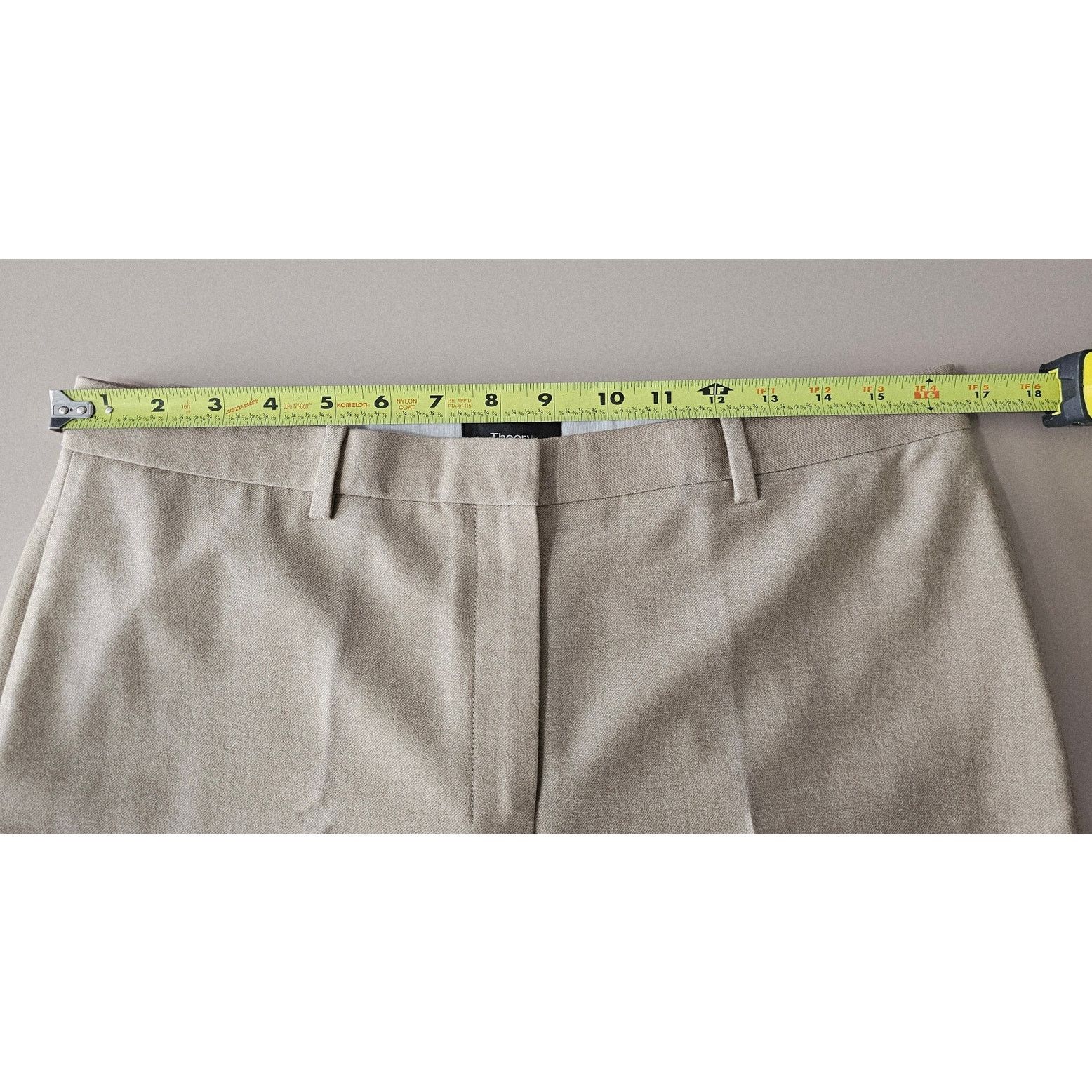 Theory Theory Tan Wool Sleek Flannel Wide Leg Trousers Pants 10 Size 32" / US 10 / IT 46 - 3 Thumbnail