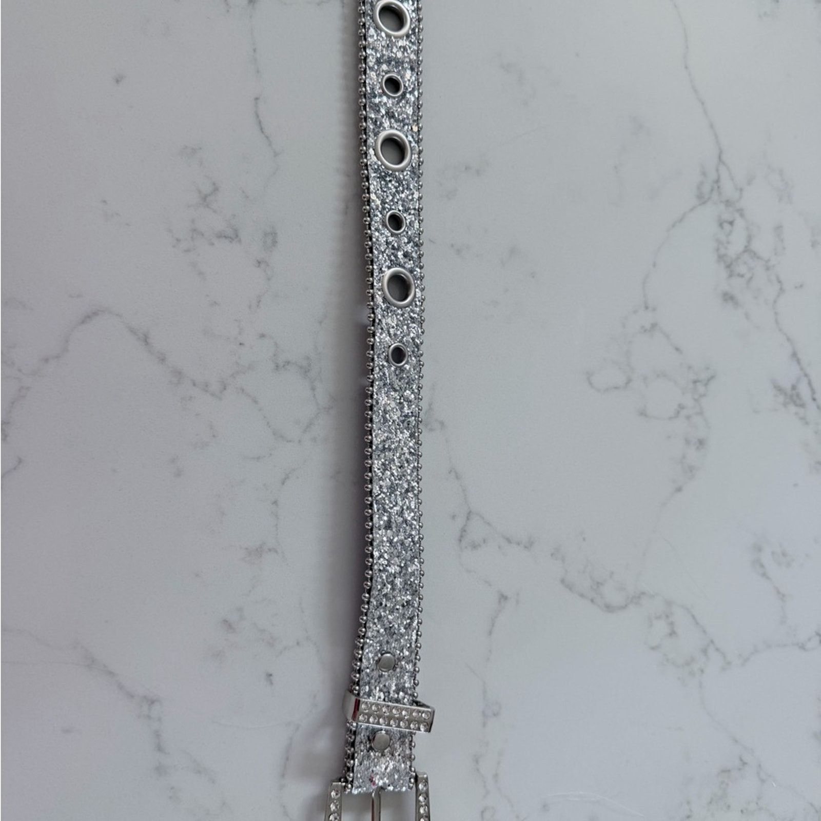Other New Y2K Silver Full Rhinestone Embellished Belt Size ONE SIZE - 4 Thumbnail