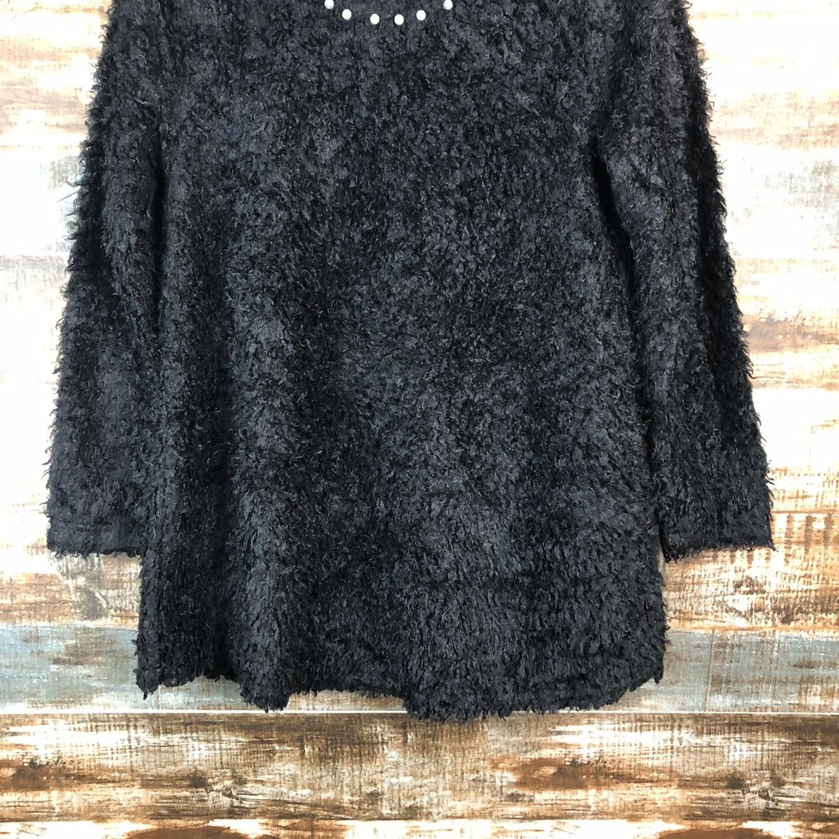 Homespun Knitwear × Japanese Brand DLL A Little Emotion Black Mohair Knitwear #C059 Size S / US 4 / IT 40 - 3 Thumbnail