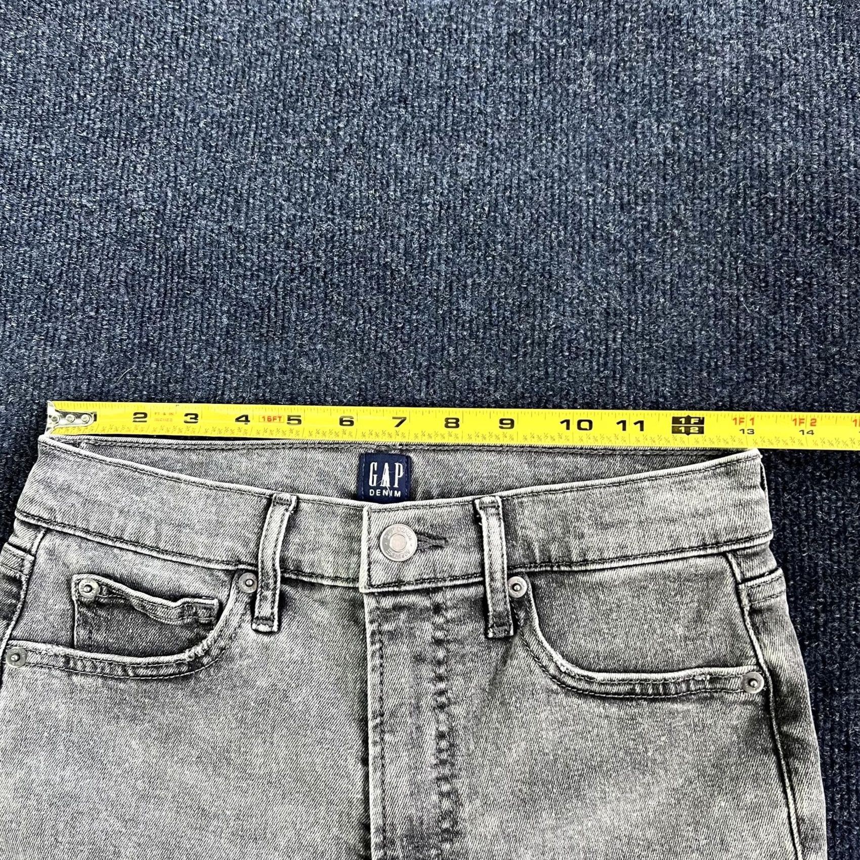 Gap VINTAGE Gap True Skinny Jeans Womens 4/27 Tall Gray Mid Rise Stretch Denim Light Wash Size 27" / US 4 / IT 40 - 7 Thumbnail