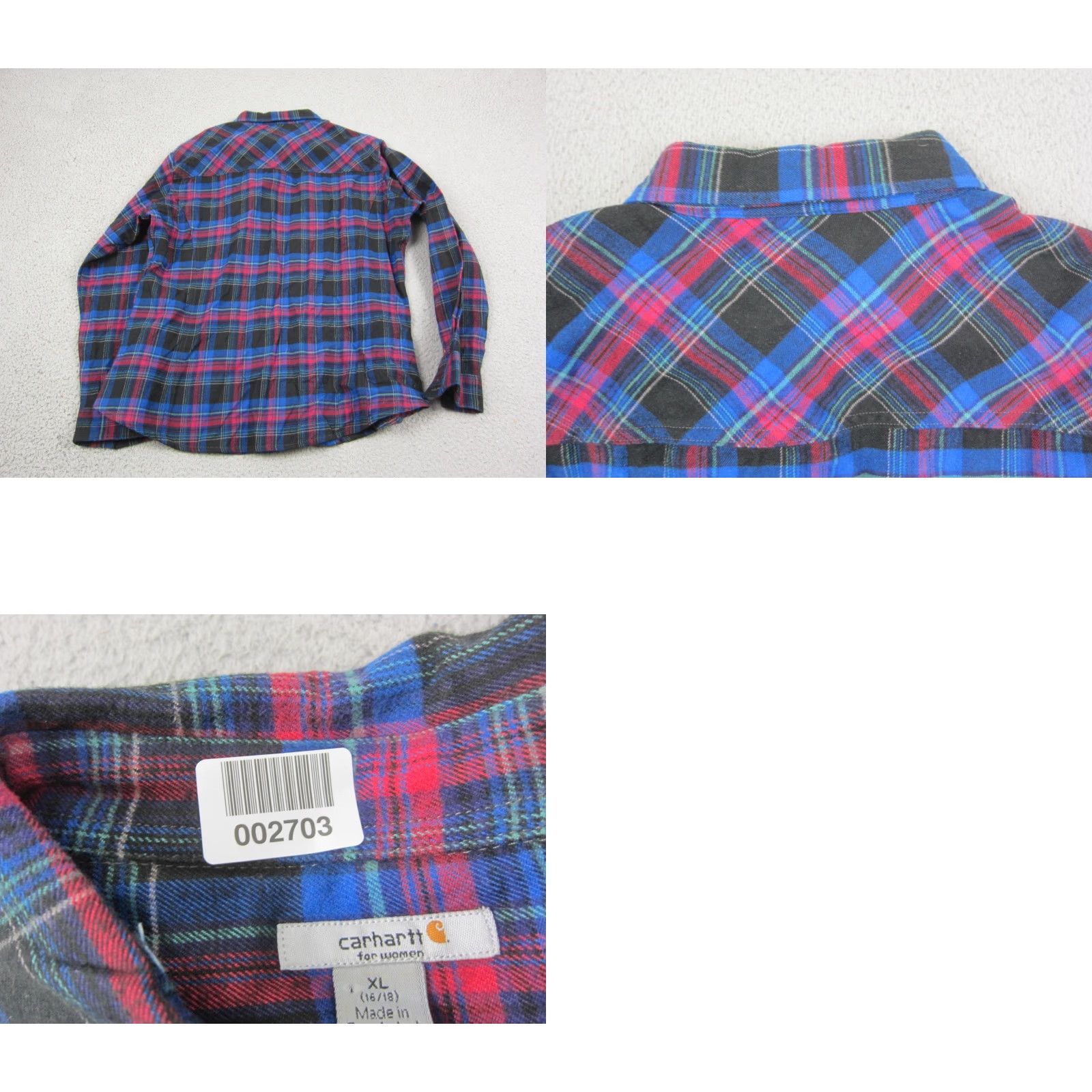 Carhartt Carhartt Shirt Womens XL Black Plaid Flannel Button Up Work Shirt XL Size XL / US 12-14 / IT 48-50 - 8 Thumbnail