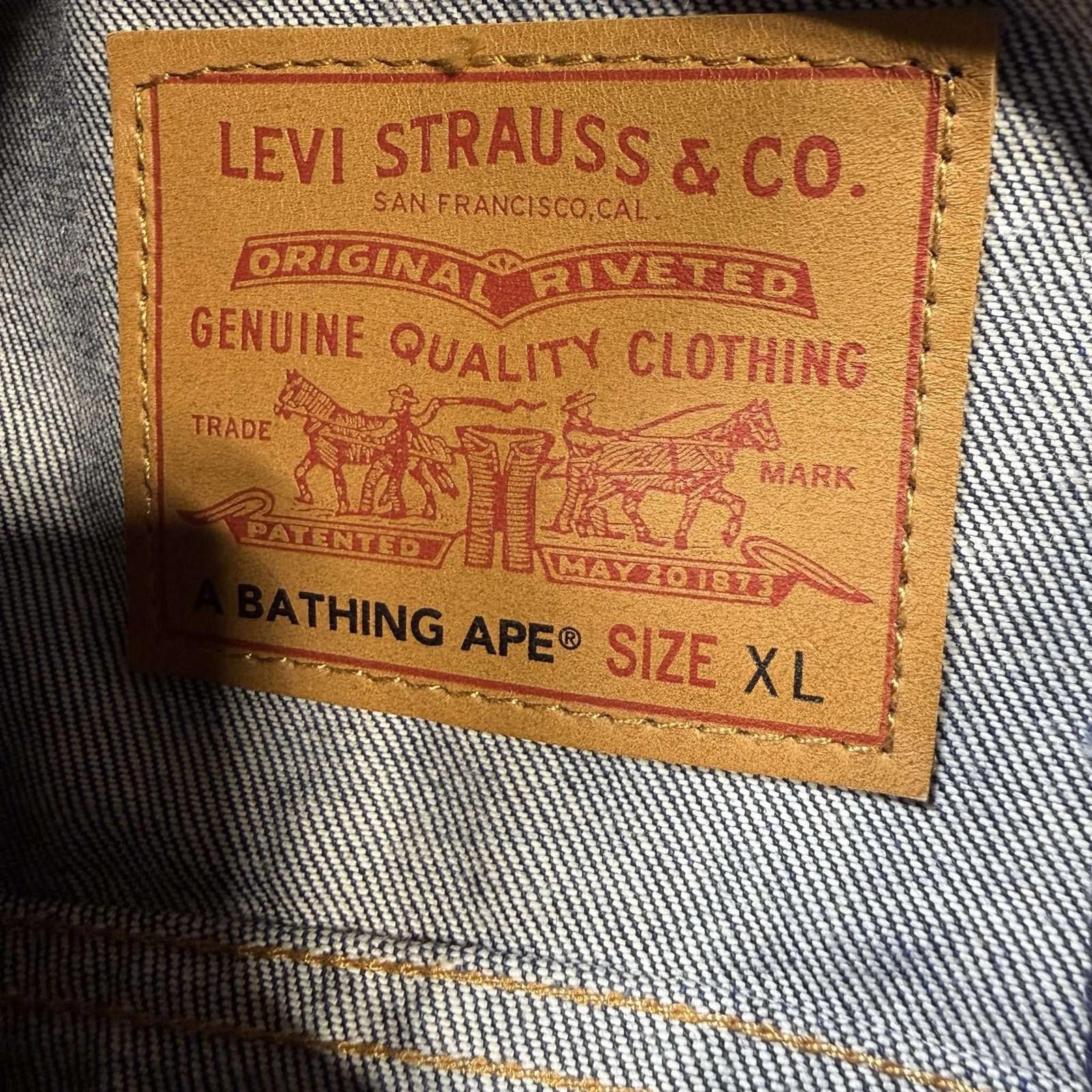 Levi's Levi's X Bape Split Trucker Jacket XL Used D8210 Size US XL / EU 56 / 4 - 4 Thumbnail