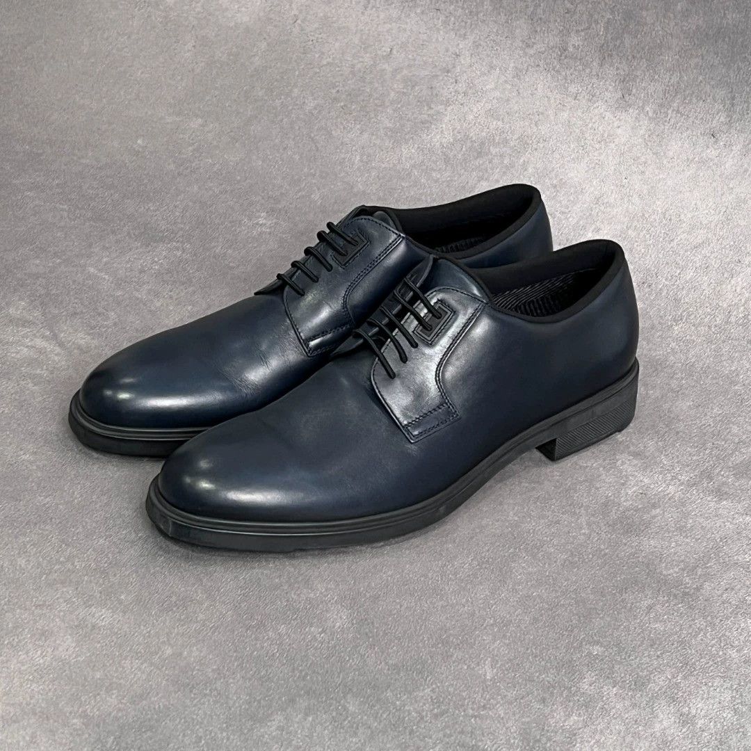 Hugo Boss HUGO BOSS peacock blue cow leather lace-up shoes Size US 8 / EU 41 - 2 Thumbnail