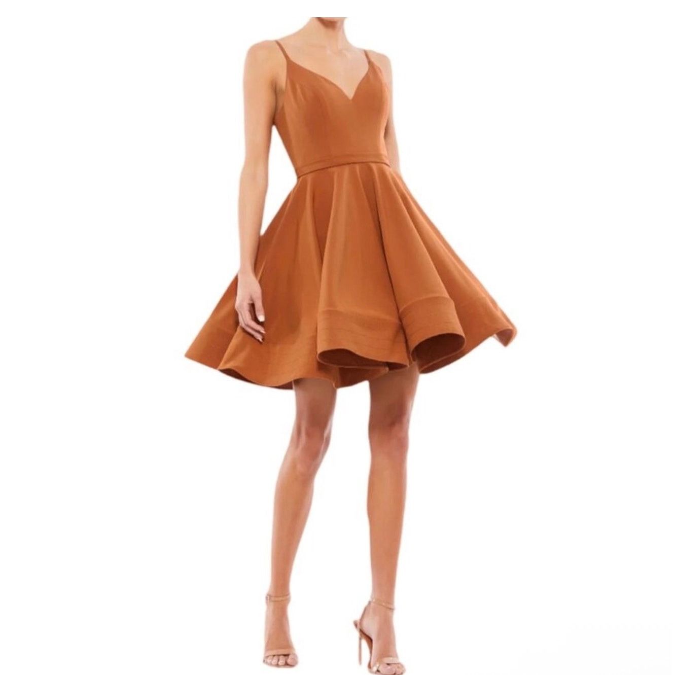 Mac Duggal New Mac Duggal caramel 48775 short dress A-line Size XS / US 0-2 / IT 36-38 - 2 Thumbnail