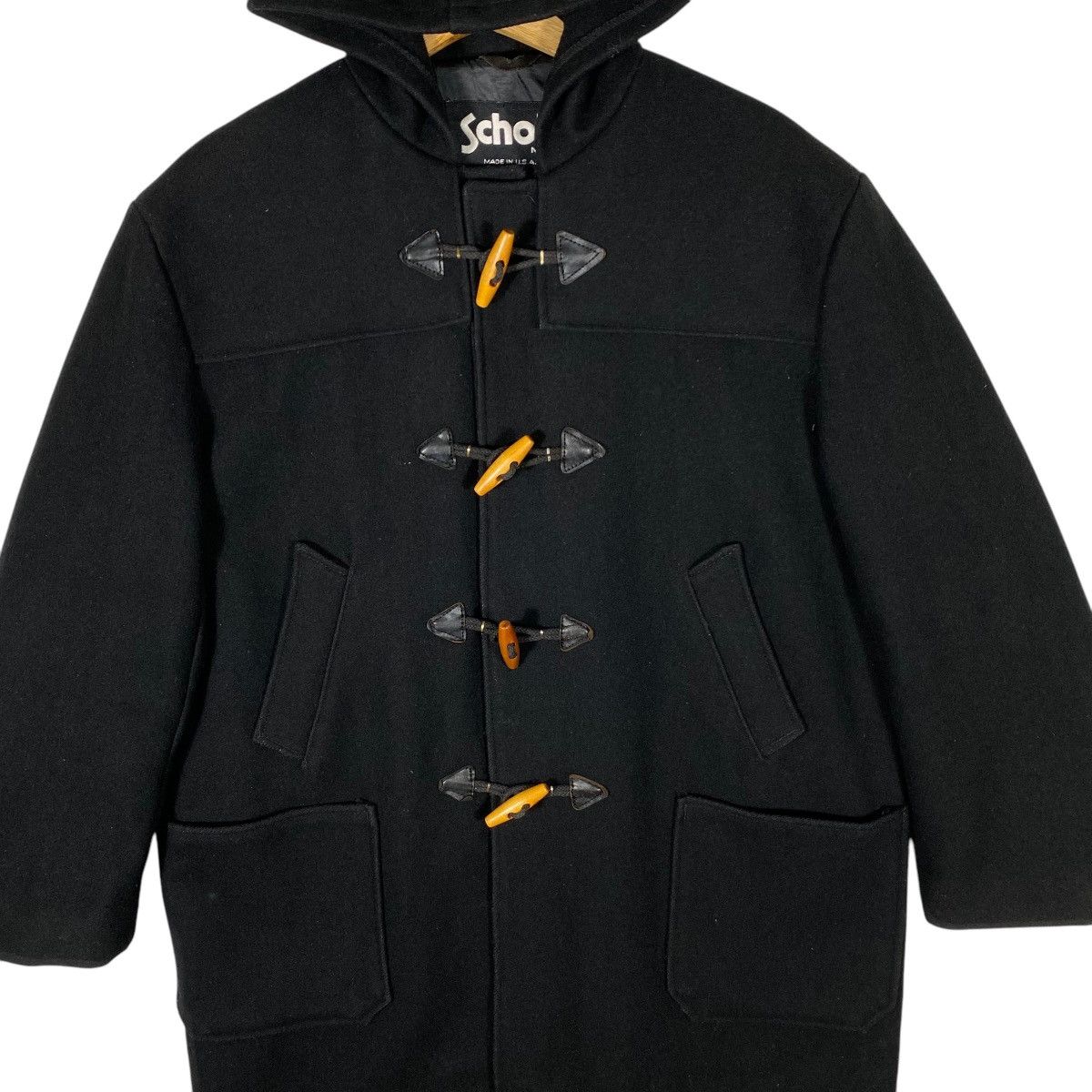 Schott × Vintage Vintage Schott Duffle Coat Toggle Button Wool Hoodie Jacket Size US M / EU 48-50 / 2 - 4 Thumbnail