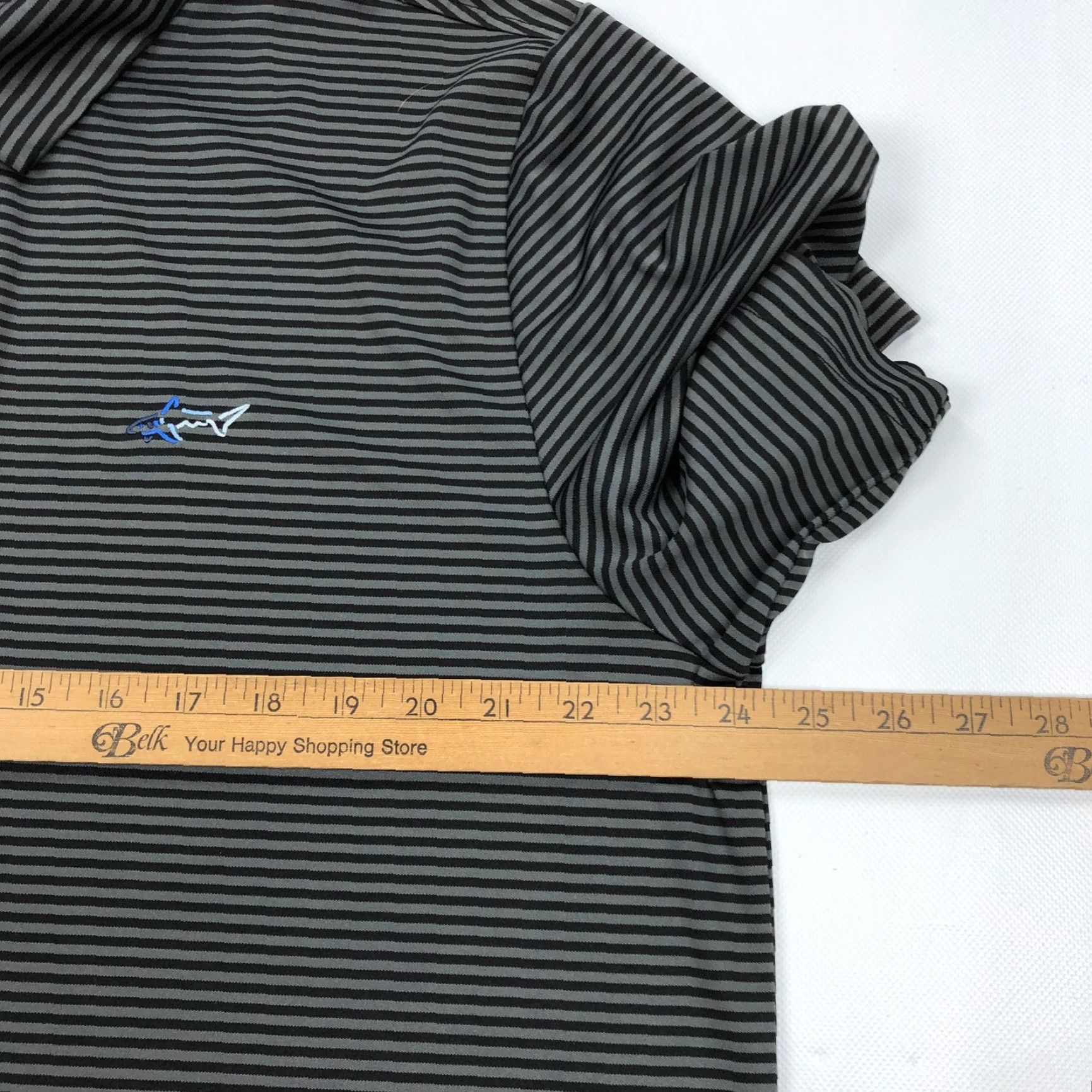 Vintage Greg Norman Attack Life Polo Shirt Striped Gray Black XX-Large Men Short Sleeve Golf Shirt Size US XXL / EU 58 / 5 - 6 Thumbnail