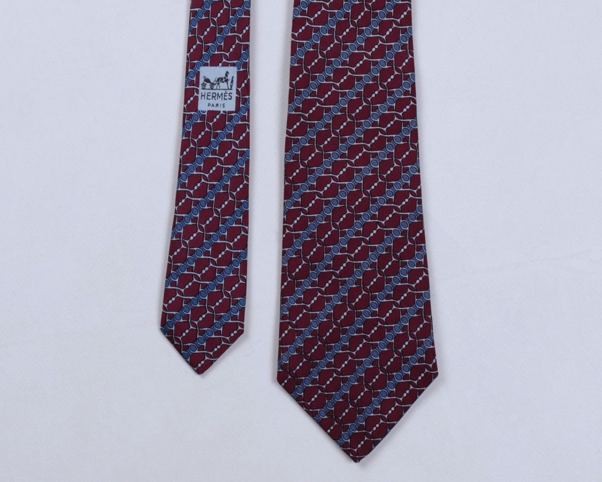 Designer × Hermes HERMES Paris 864 PA Geometric Abstract Silk Tie Size ONE SIZE - 3 Thumbnail