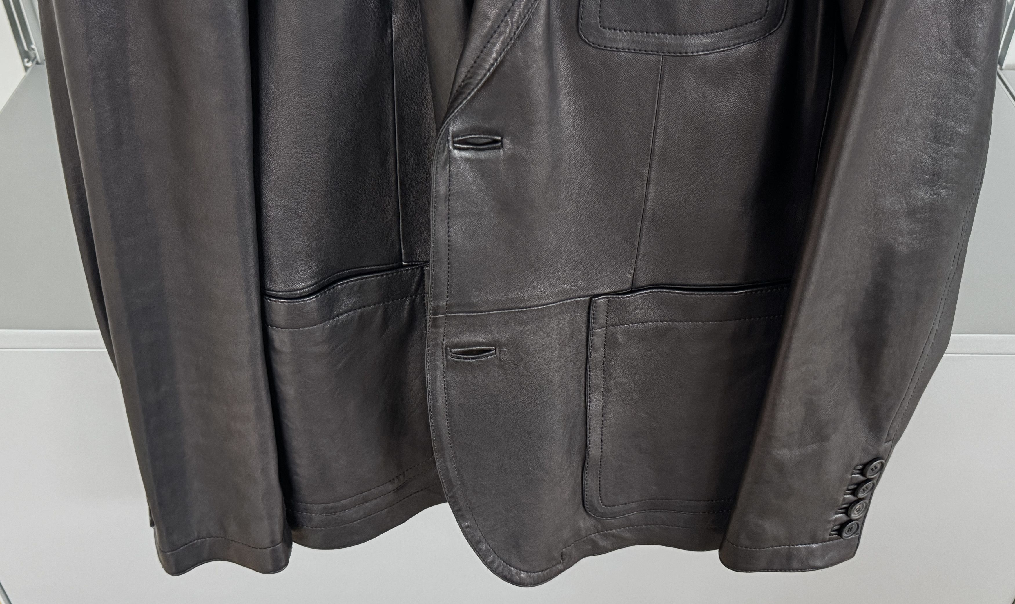 Bally BNWOT Leather SIngle Breasted Blazer Size 40R - 4 Thumbnail
