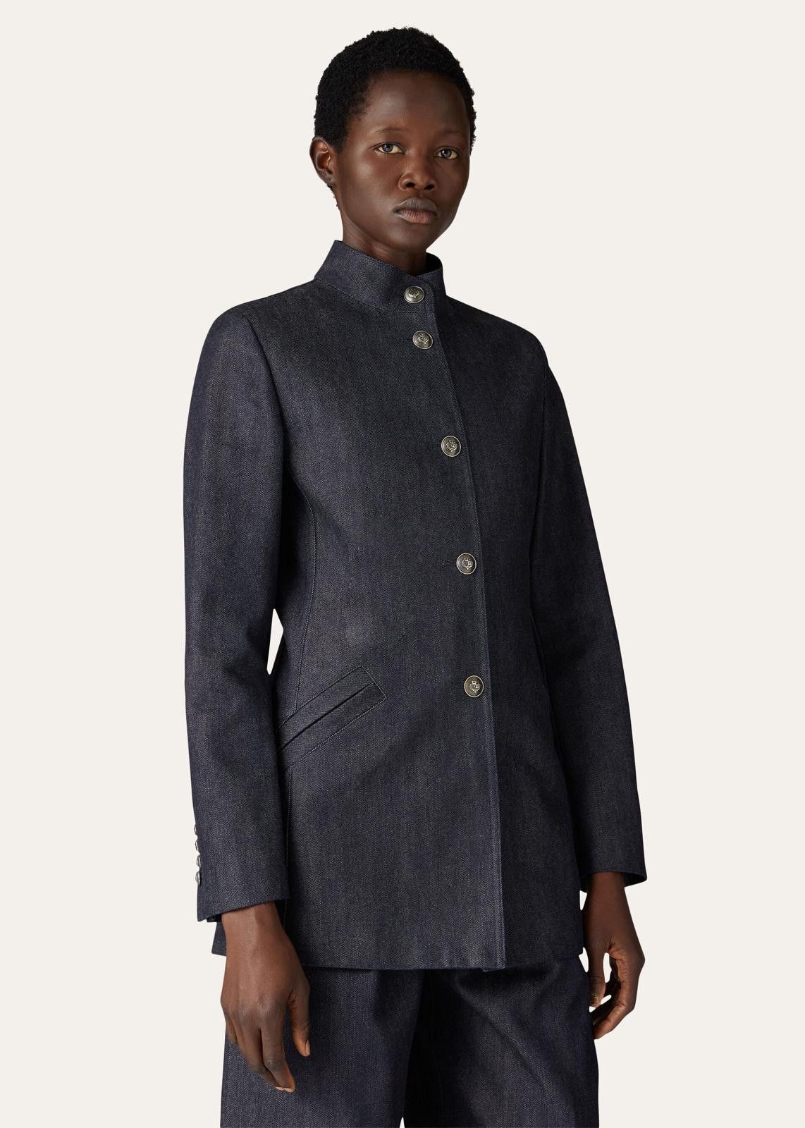 Loro Piana o1srvl11e1224 Nataniel Denim Jacket in Blue Size S / US 4 / IT 40 - 6 Thumbnail
