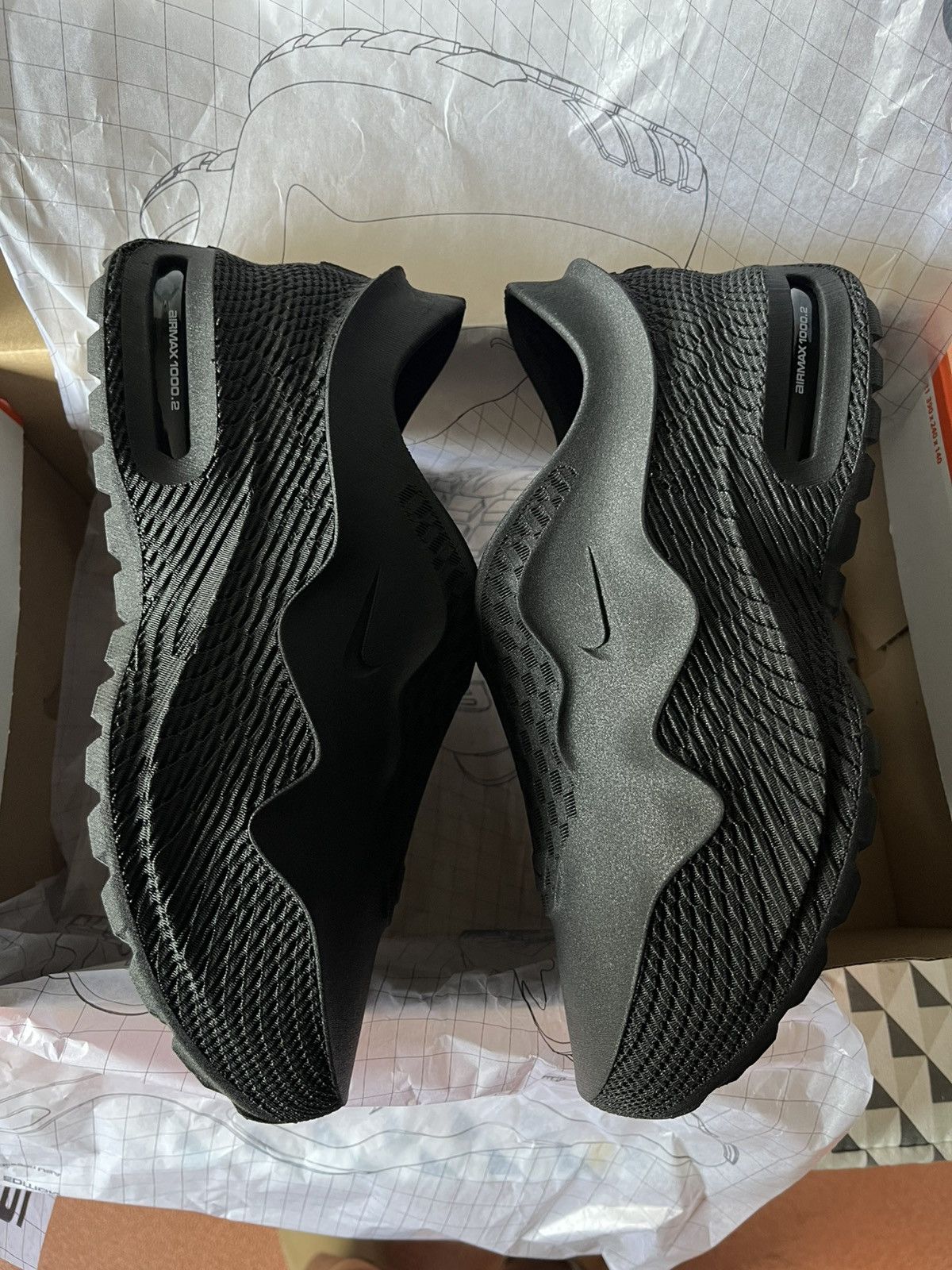 Nike Us10 Eu44 Nike x ZELLERFELD - Air Max 1000.2 Black JF3484 Size US 10 / EU 43 - 3 Thumbnail