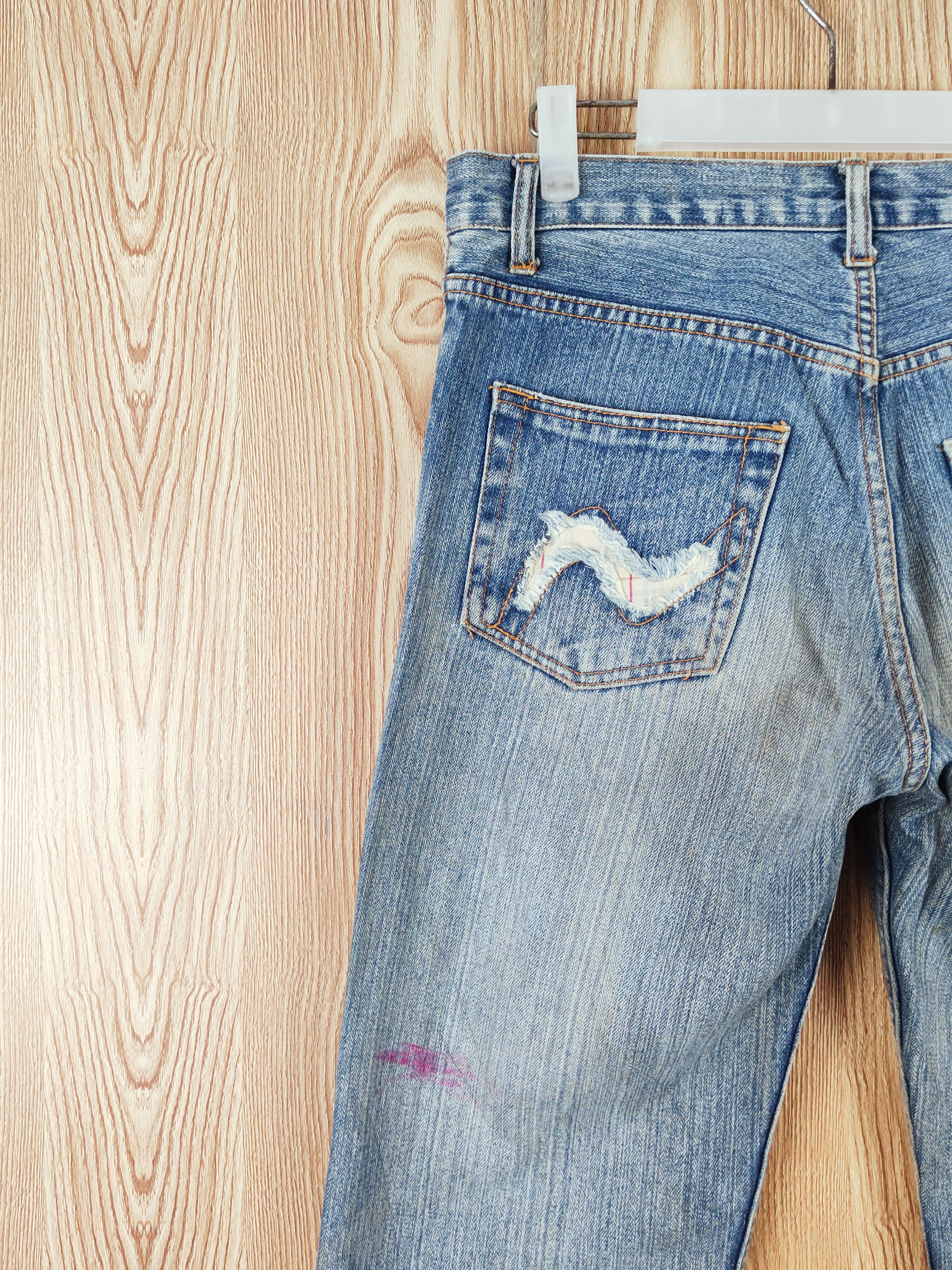 Japanese Brand Nylaus Crew Blue Distressed Ripped Jeans #W649 Size US 32 / EU 48 - 8 Thumbnail