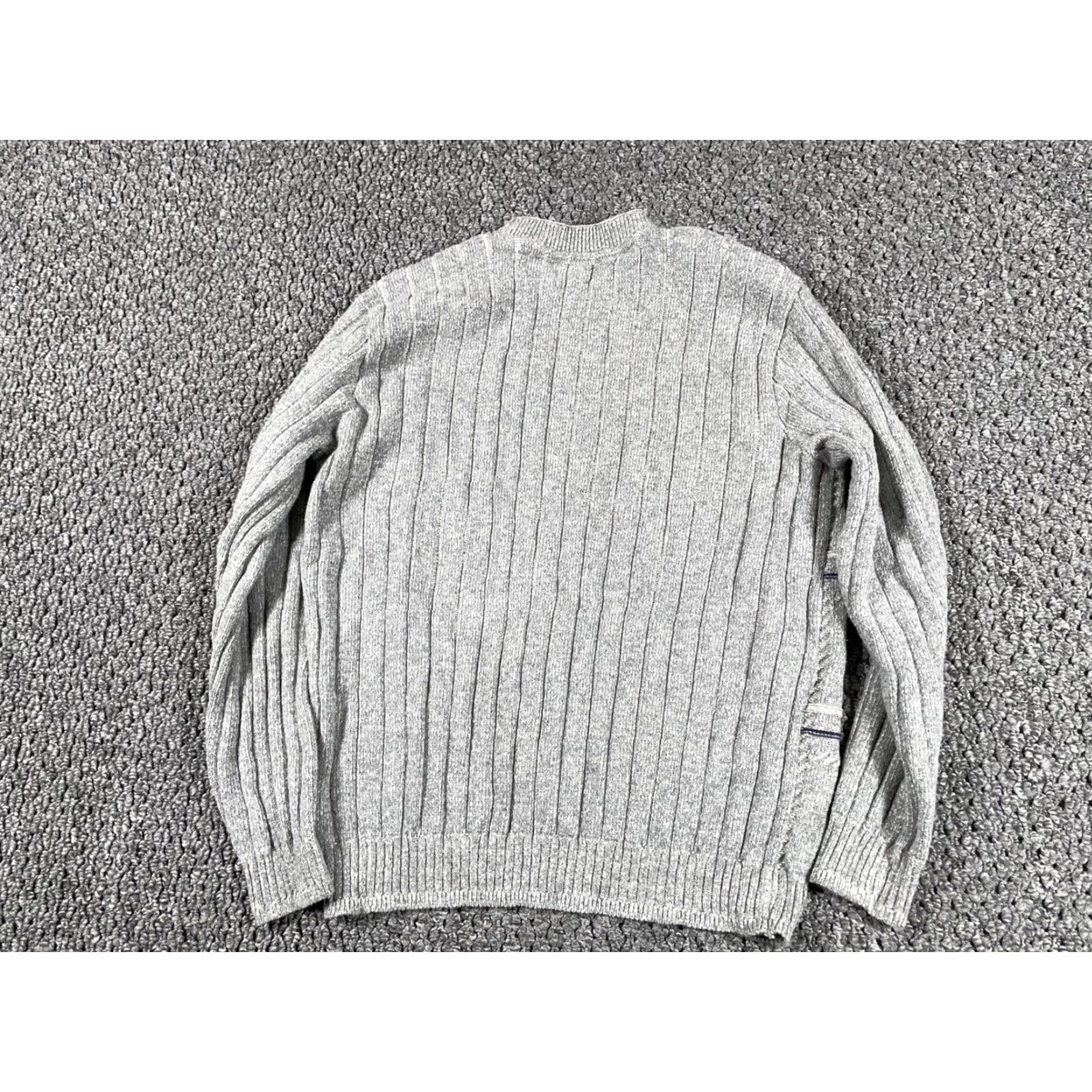 Haggar VINTAGE Haggar Sweater Crewneck Check Pattern Gray Heavyweight Cotton Knit Adult Large Regular Men Size US L / EU 52-54 / 3 - 2 Thumbnail