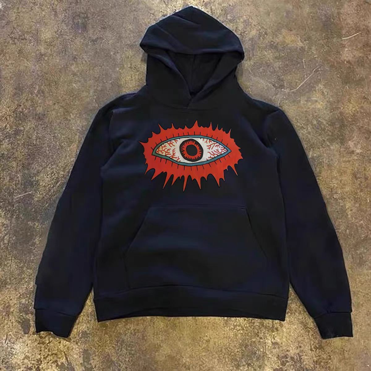 Japanese Brand Black retro eye print hoodie y2k Size US M / EU 48-50 / 2 - 1 Thumbnail