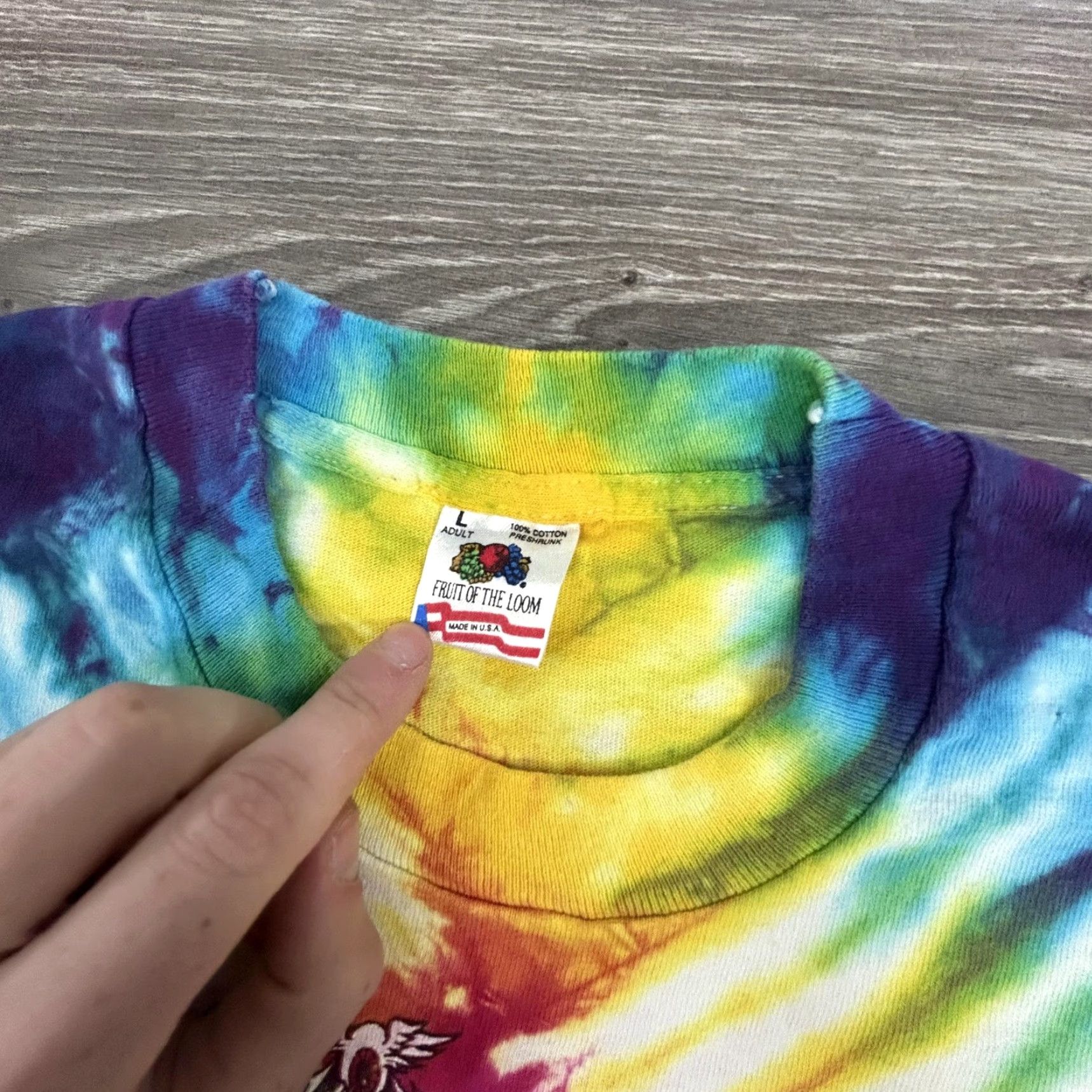 Fruit Of The Loom VINTAGE Grateful Dead Shirt Mens Large Eyes of The World Jester Tie-Dye 1988 80s Size US L / EU 52-54 / 3 - 5 Thumbnail