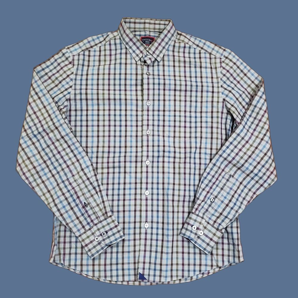 UNTUCKit UNTUCKit Shirt Mens Medium Gray Plaid Gilliard WF Button Down Long Sleeve Casual Size US M / EU 48-50 / 2 - 1 Thumbnail