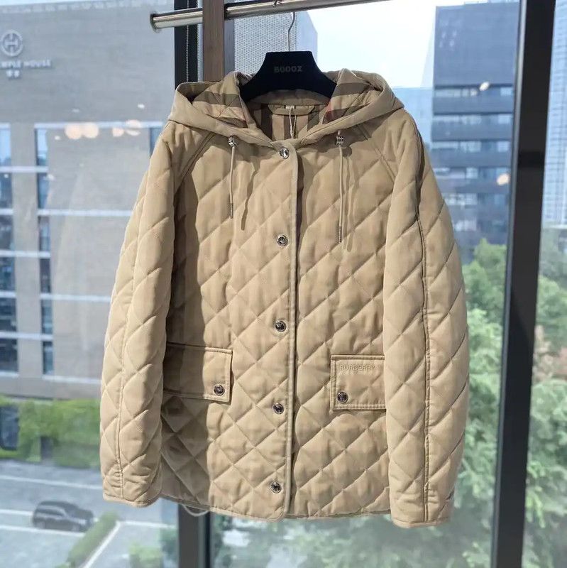 Burberry Burberry Khaki Quilted Cotton Women's Jacket Size S / US 4 / IT 40 - 1 Thumbnail