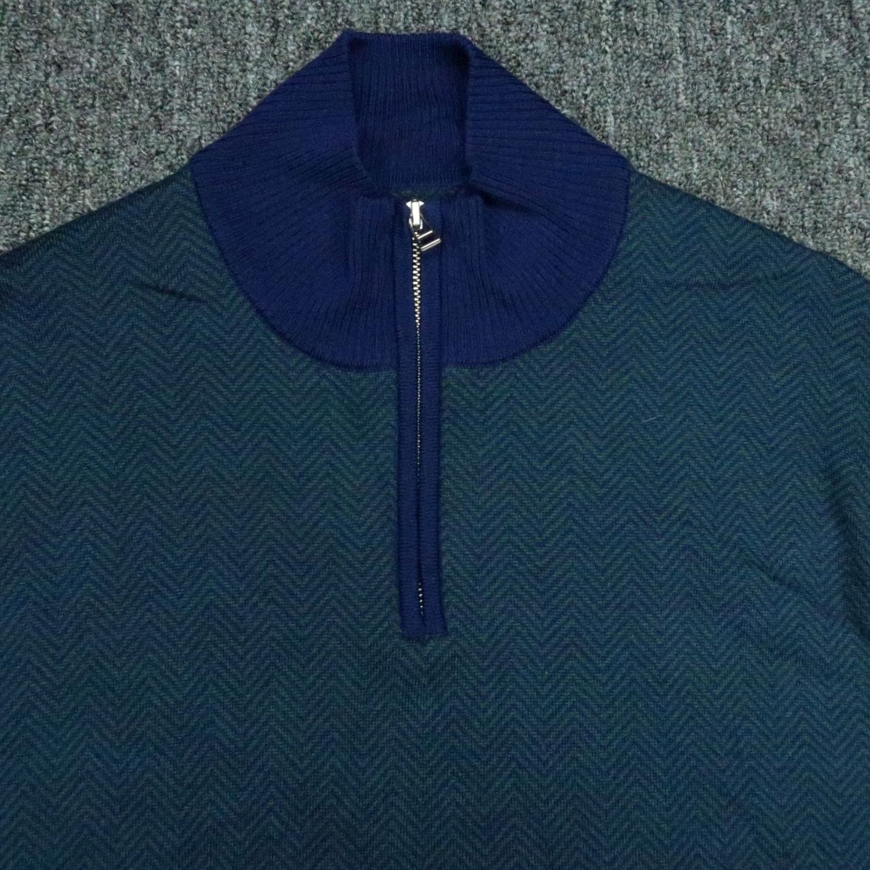 Bonobos Bonobos Sweater Mens XL Blue Merino 1/4 Zip Pullover Knit Wool Size US XL / EU 56 / 4 - 2 Thumbnail