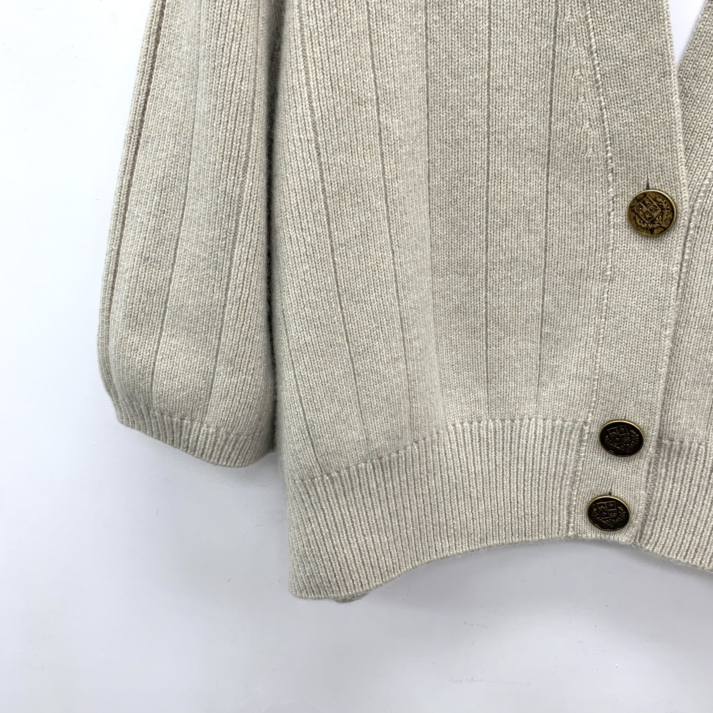Loro Piana Loro Piana Cashmere V-Neck Cardigan Khaki (40) Size S / US 4 / IT 40 - 4 Thumbnail