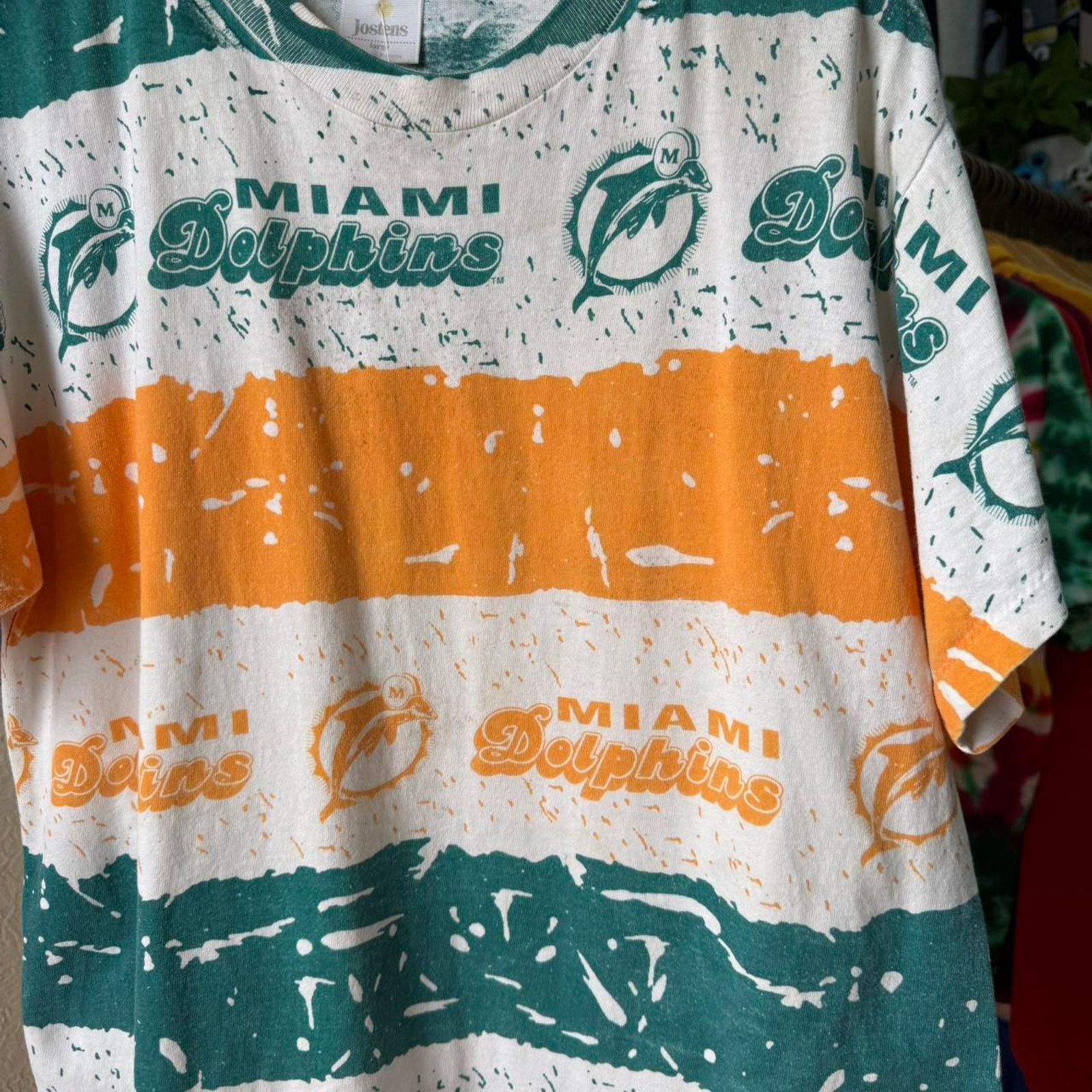 NFL × Vintage Vintage 90s Miami Dolphins NFL All Over Print T-Shirt Size US L / EU 52-54 / 3 - 3 Thumbnail