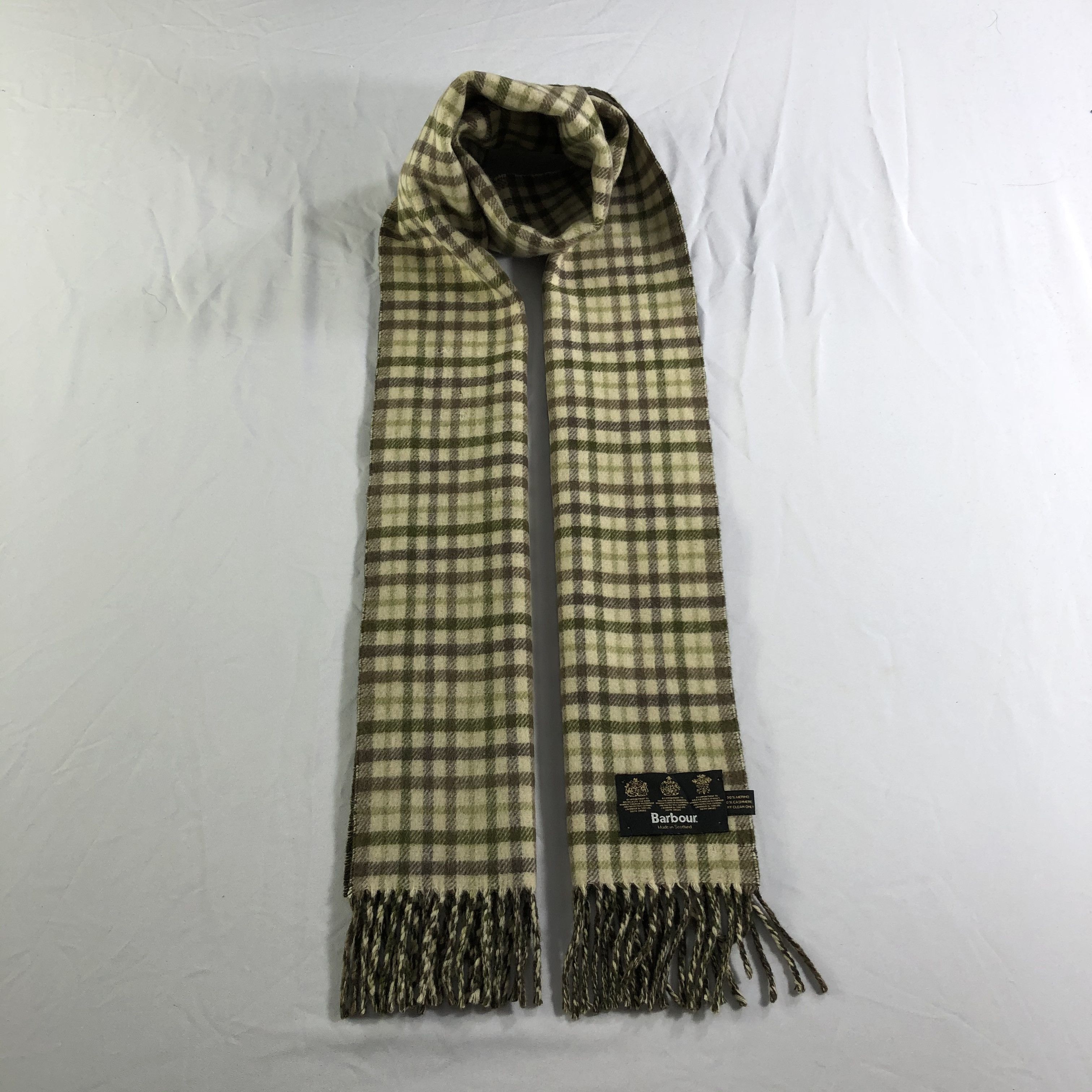 Barbour Gingham Merino Scarf Muffler Neckwear V2201
