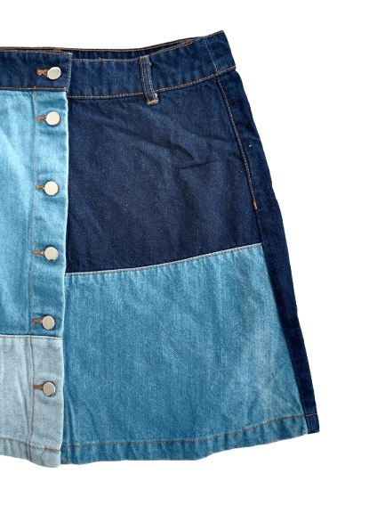 H&M DIVIDE H&M Denim Skirt Patchwork Style Size 30" / US 8 / IT 44 - 4 Thumbnail