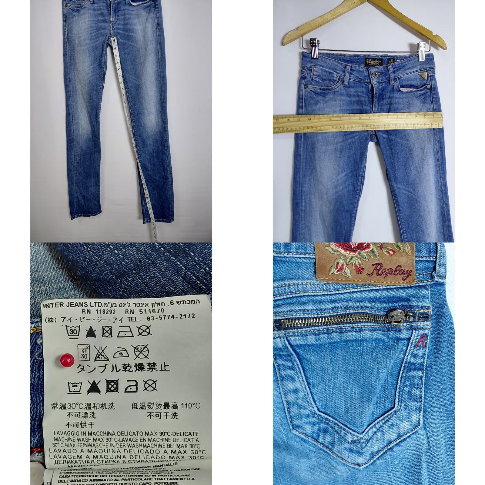Replay Replay Blue Replay Jeans Denim Pants Solid Regular Women Size 26 Jeans Denim Solid Regular Women Size 26 Size 26" / US 2 / IT 38 - 9 Thumbnail